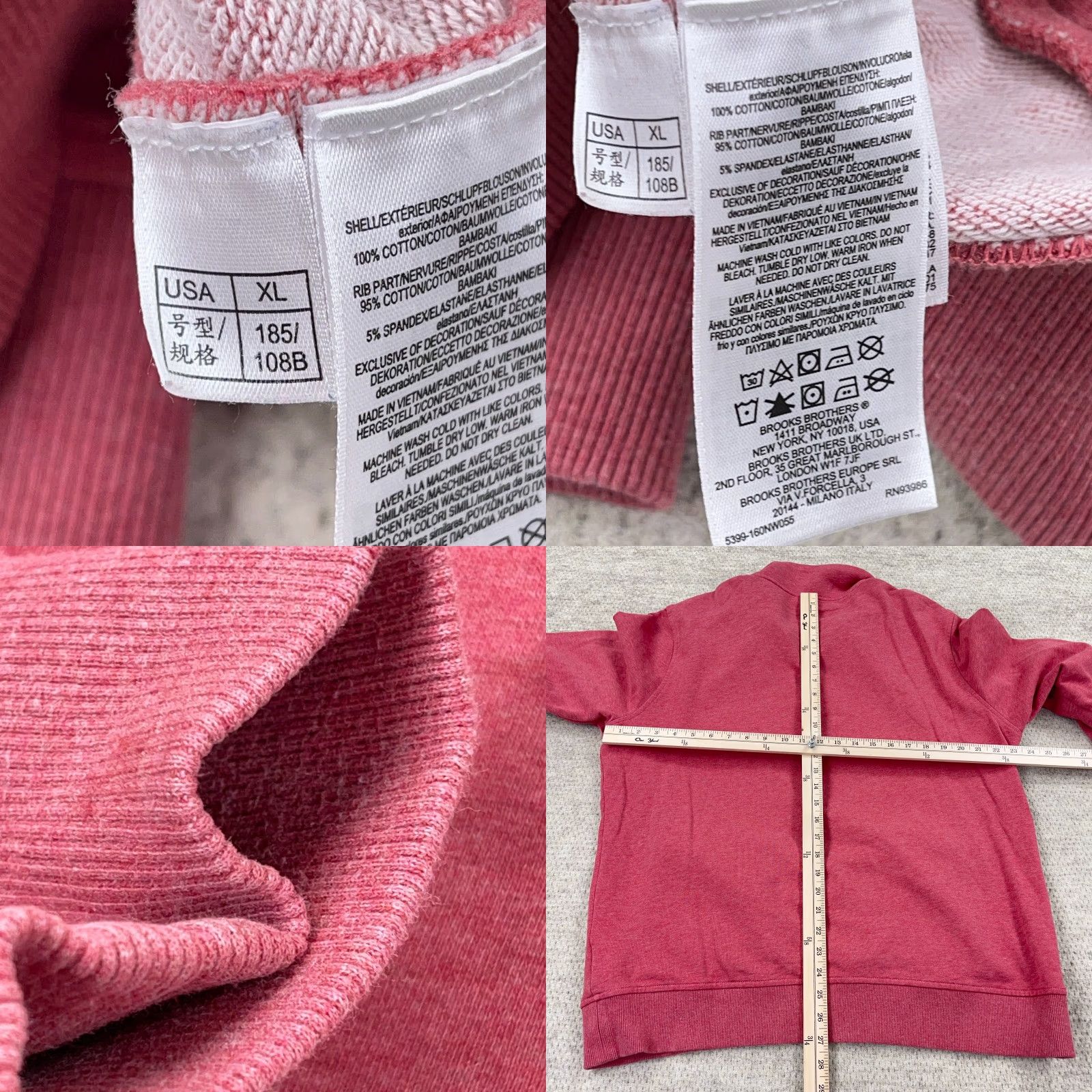 Brooks Brothers VINTAGE Brooks Brothers Sweater Men XL Pink Pullover Henley Sweatshirt Pockets Knit Logo Modern Preppy Sports Size US XL / EU 56 / 4 - 8 Thumbnail
