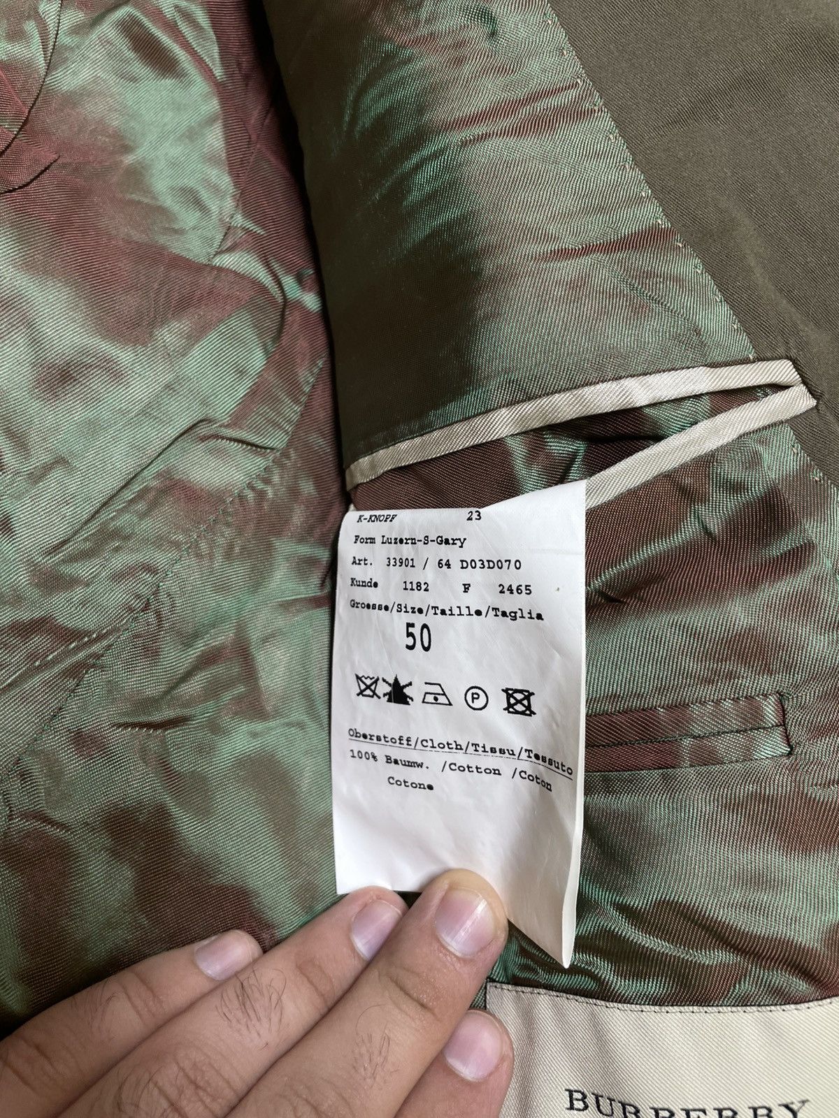 Burberry × Burberry Prorsum Khaki Y2K Burberry Blazer Jacket LGB Opium Style Size 50L - 11 Thumbnail