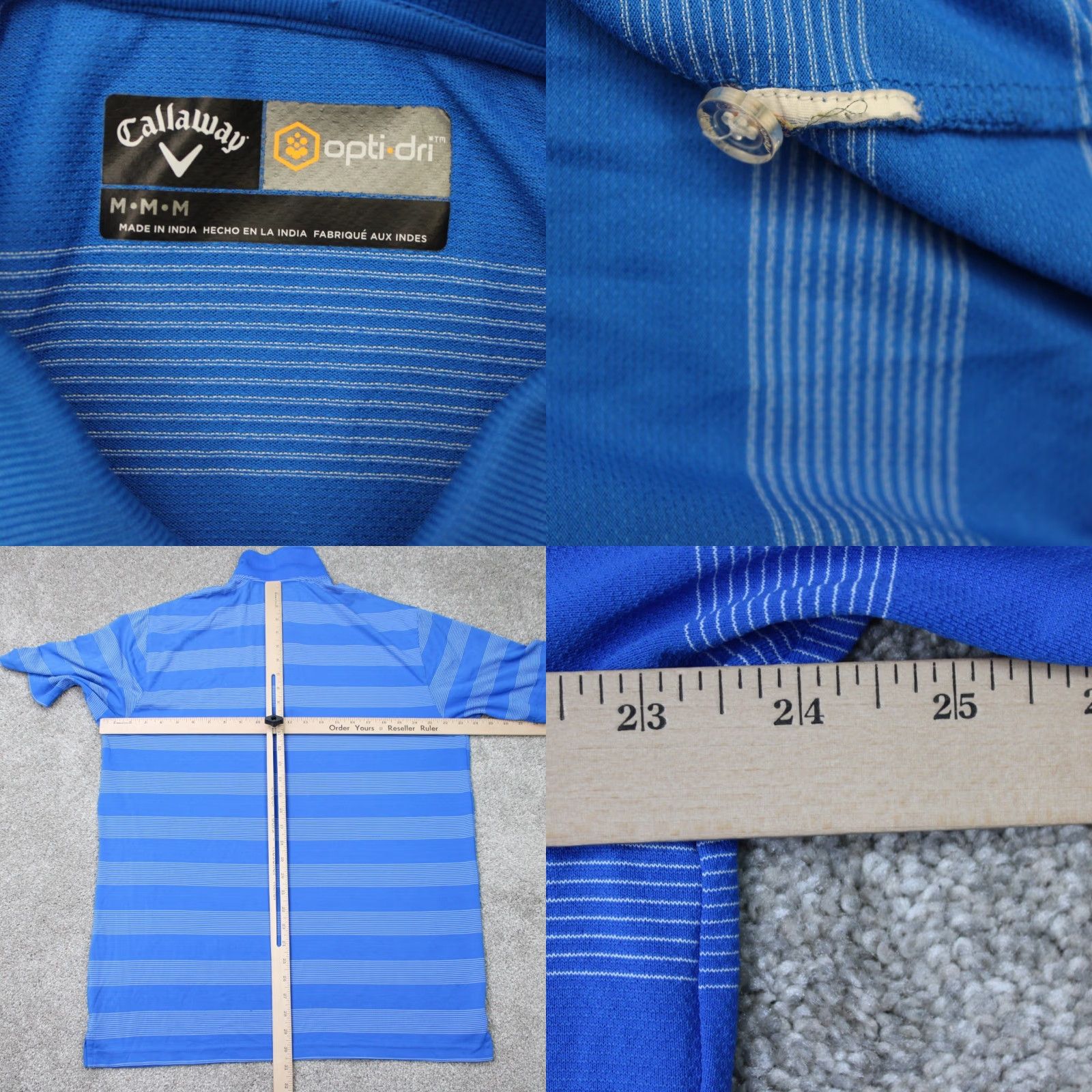 Callaway Callaway Polo Shirt Mens Medium Blue Striped Opti-Dri Golf Short Sleeve Pullover Polo Shirt Size US M / EU 48-50 / 2 - 8 Thumbnail
