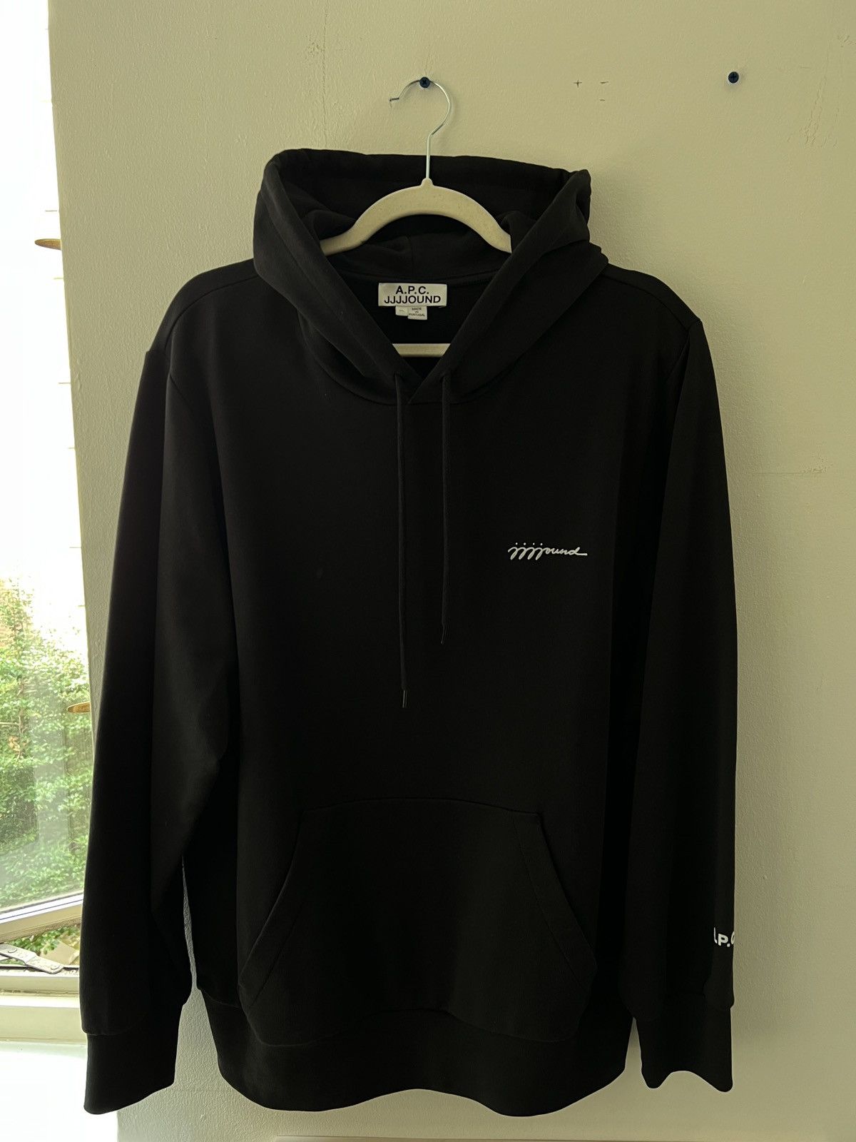 image of A P C x Jjjjound Hoodie in Black, Men's (Size XL)