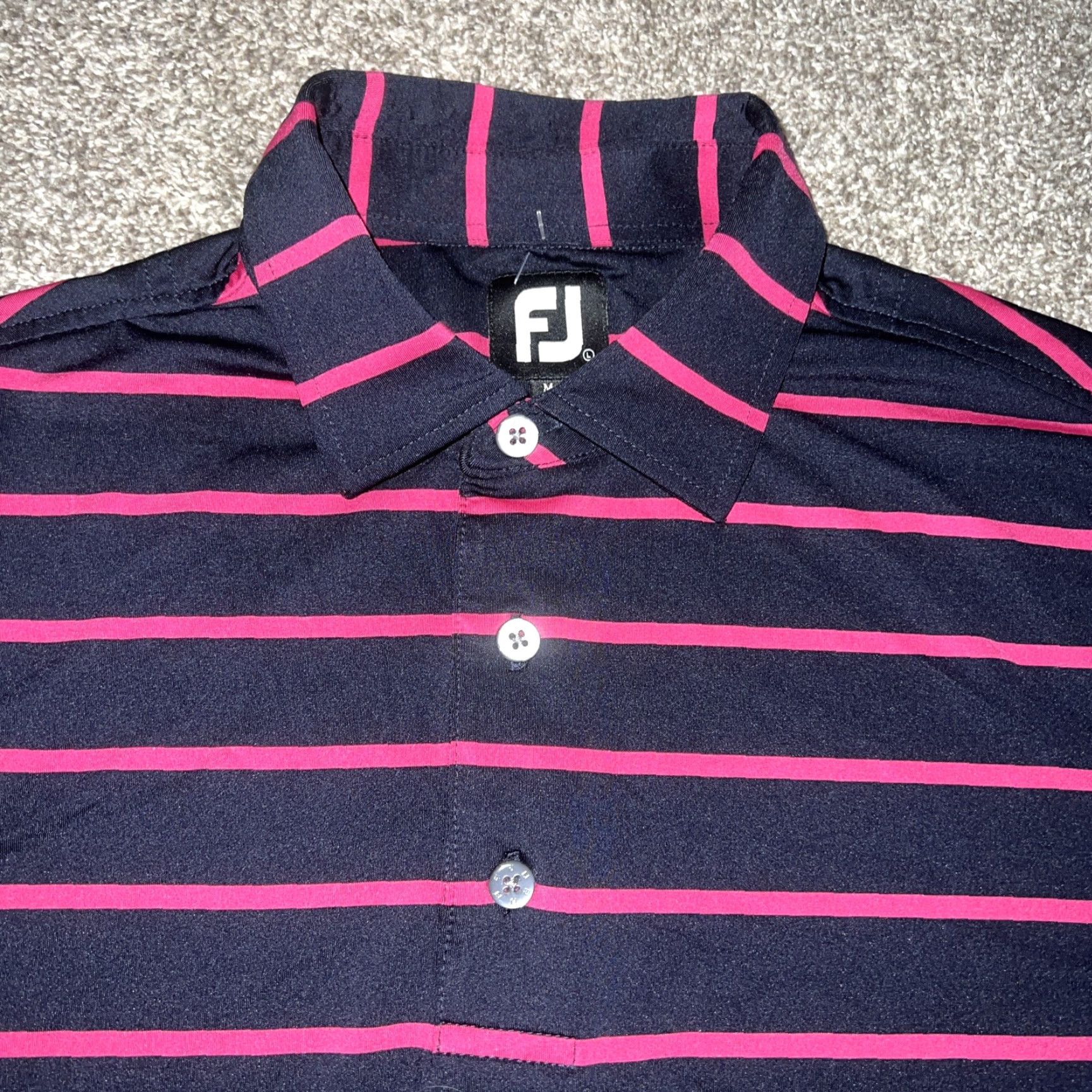 Footjoy FootJoy Polo Mens Size L Black Pink Striped Polo Shirt Men L Pattern Striped Size US L / EU 52-54 / 3 - 2 Thumbnail