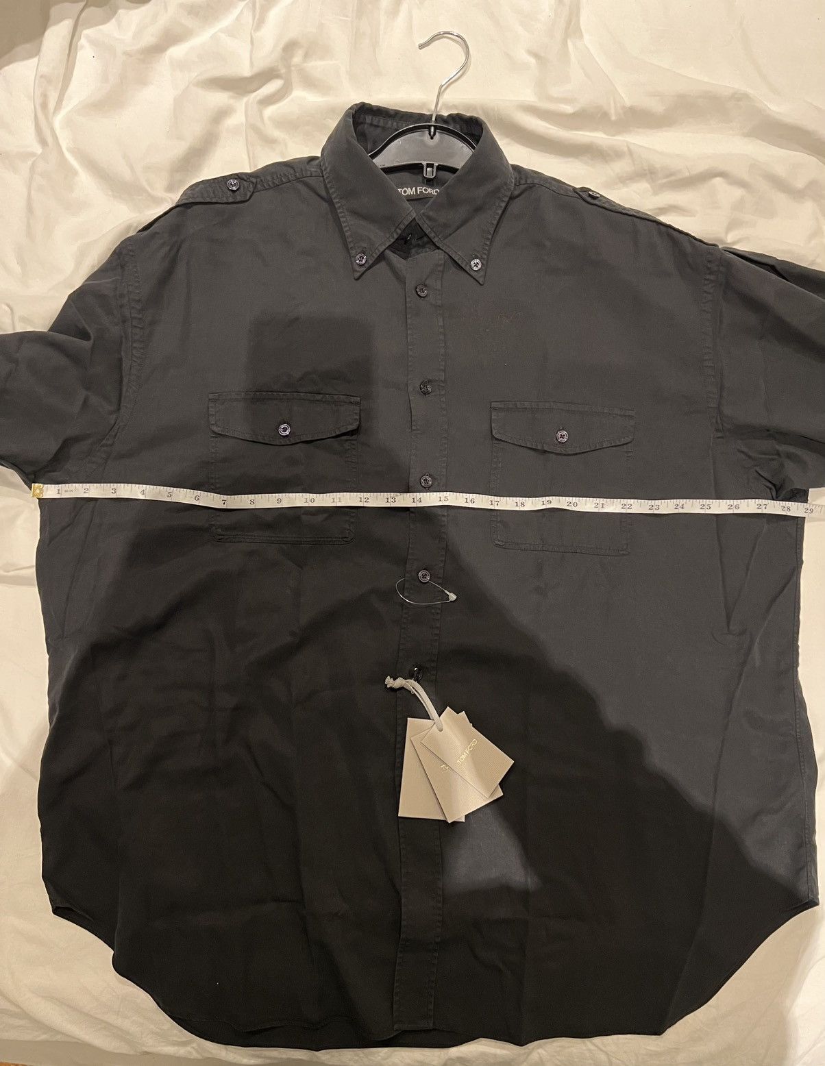 Tom Ford TOM FORD Long Sleeves Black Shirt Size 17/5 44 100% LYOCELL Size US XL / EU 56 / 4 - 17 Thumbnail