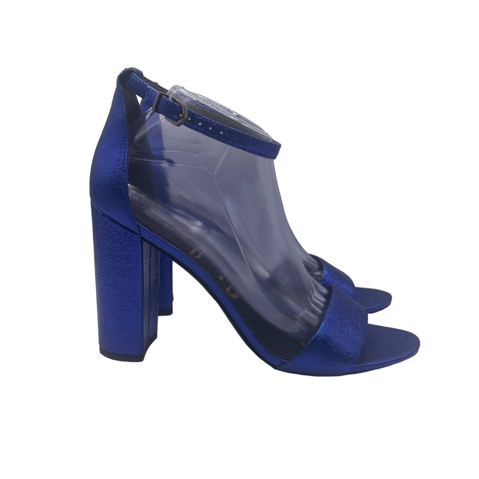 Sam Edelman Sam Edelman Yaro Metallic Blue Heels Pumps 10.5 Size US 10.5 / IT 40.5 - 2 Thumbnail