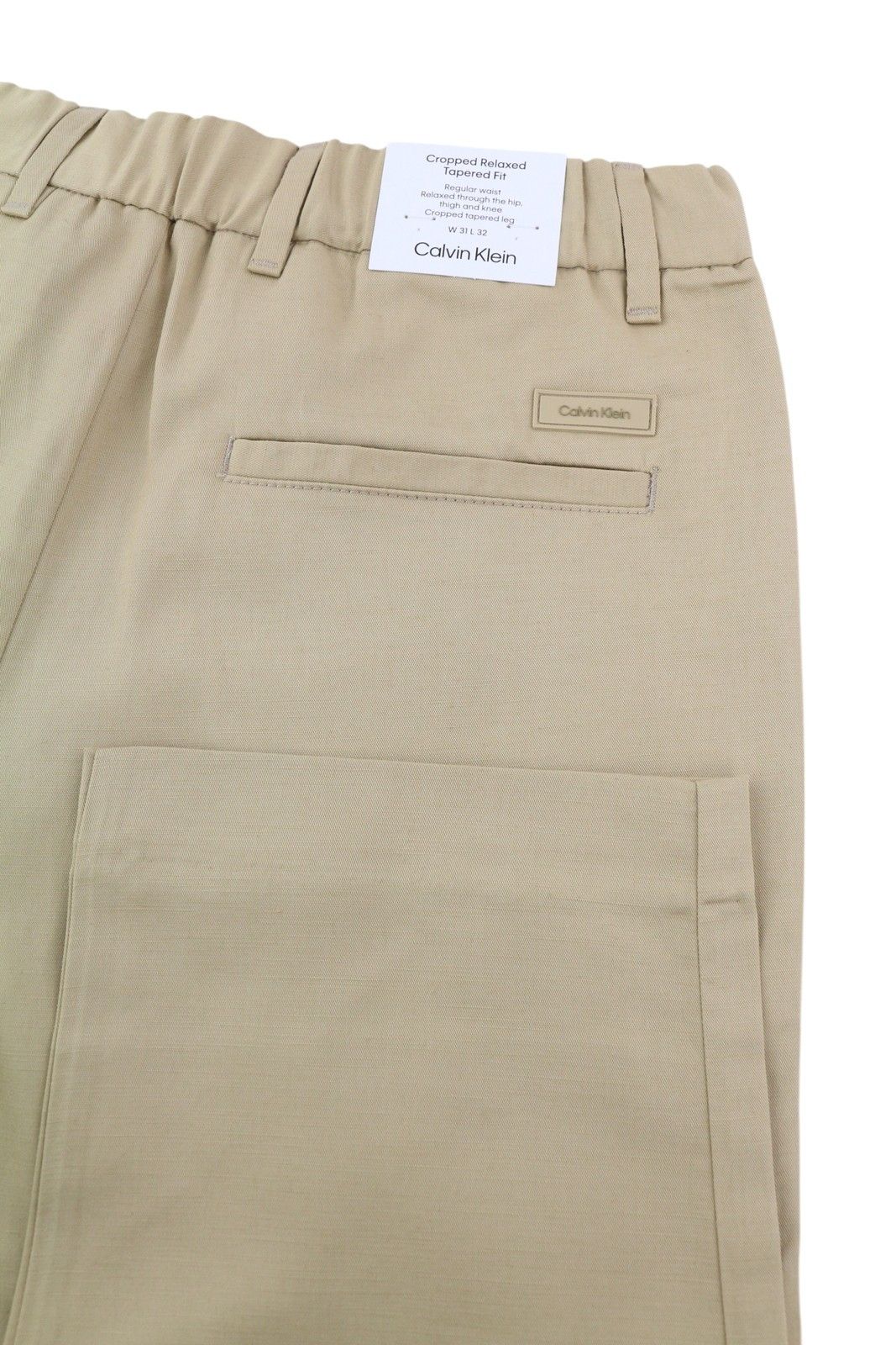 Calvin Klein DYED TENCEL TAPERED W31/L32 Brown Linen Trousers 85158 Size US 31 - 7 Thumbnail