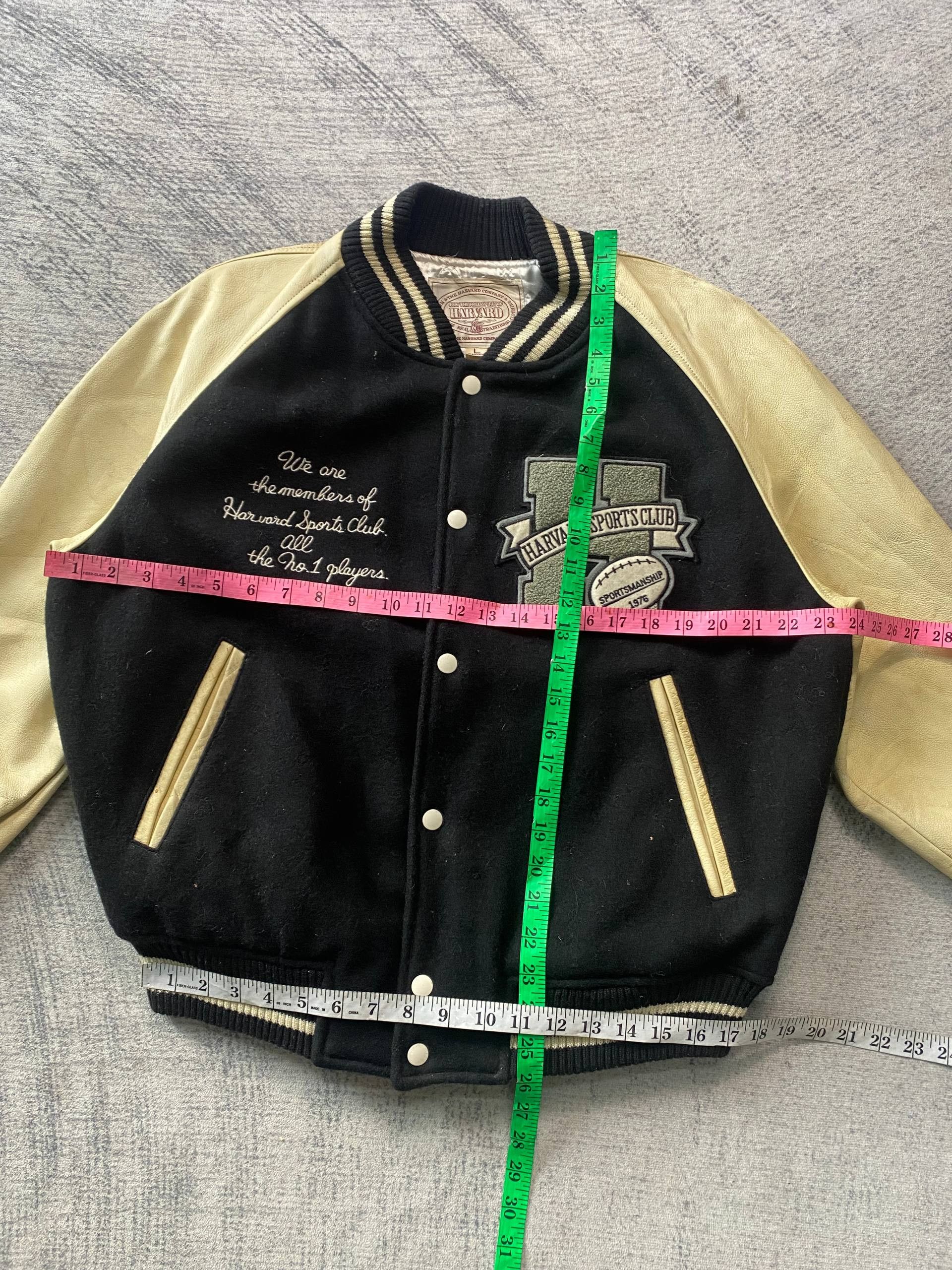 Vintage Vintage Harvard Wool Varsity Jacket Leather Sleeves Size US L / EU 52-54 / 3 - 16 Thumbnail