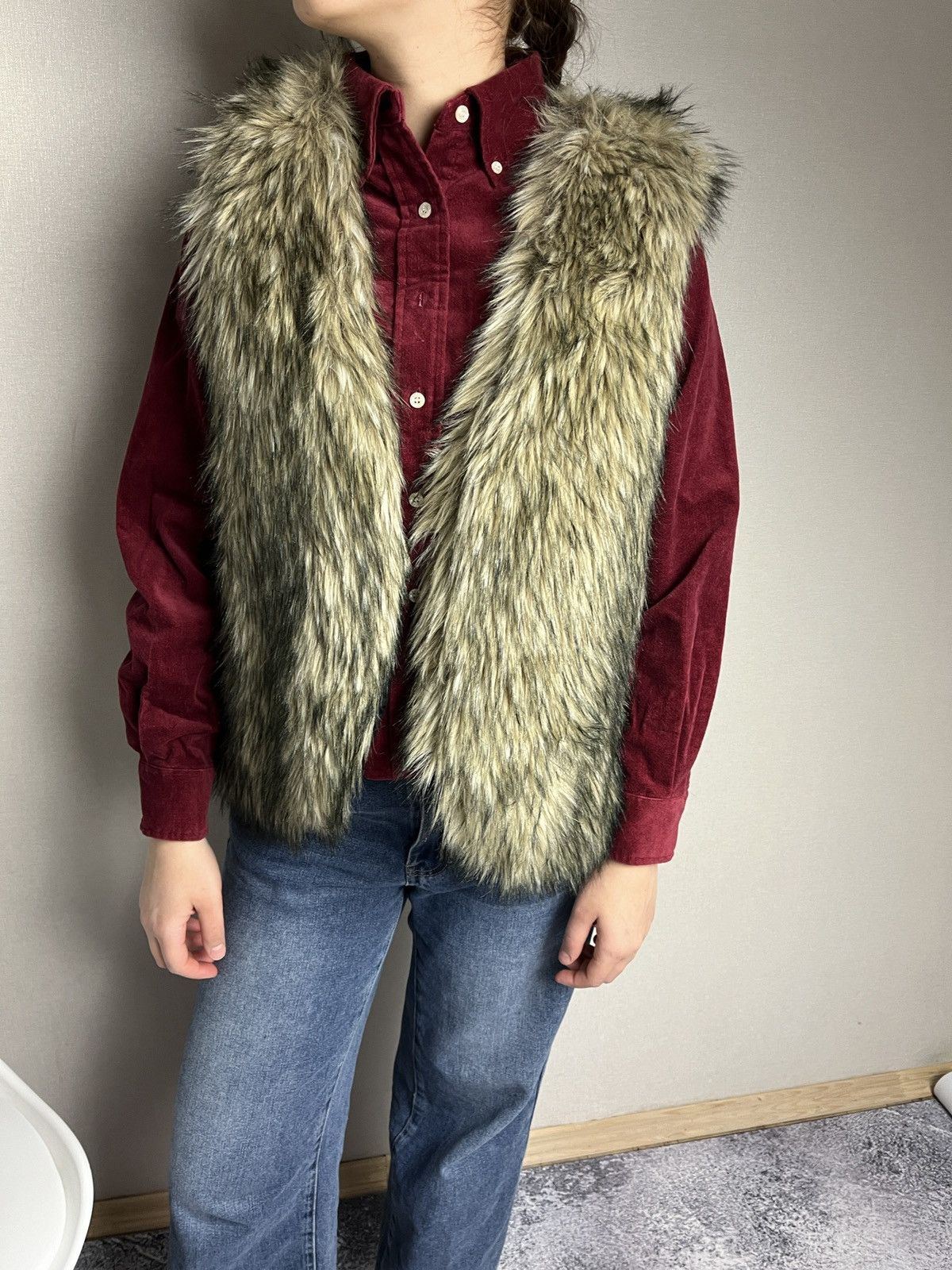 Denim & Supply Ralph Lauren × RRL Ralph Lauren Fur Coat Vest Denim And Supply Ralph Lauren Rare Hype Y2K Size XL / US 12-14 / IT 48-50 - 2 Thumbnail