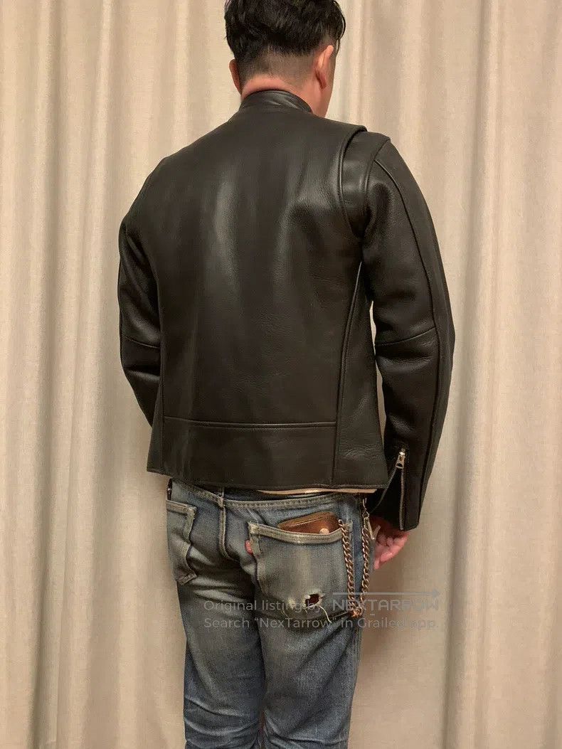 Schott Schott Retro stand-up collar motorcycle leather jacket Size US M / EU 48-50 / 2 - 9 Thumbnail