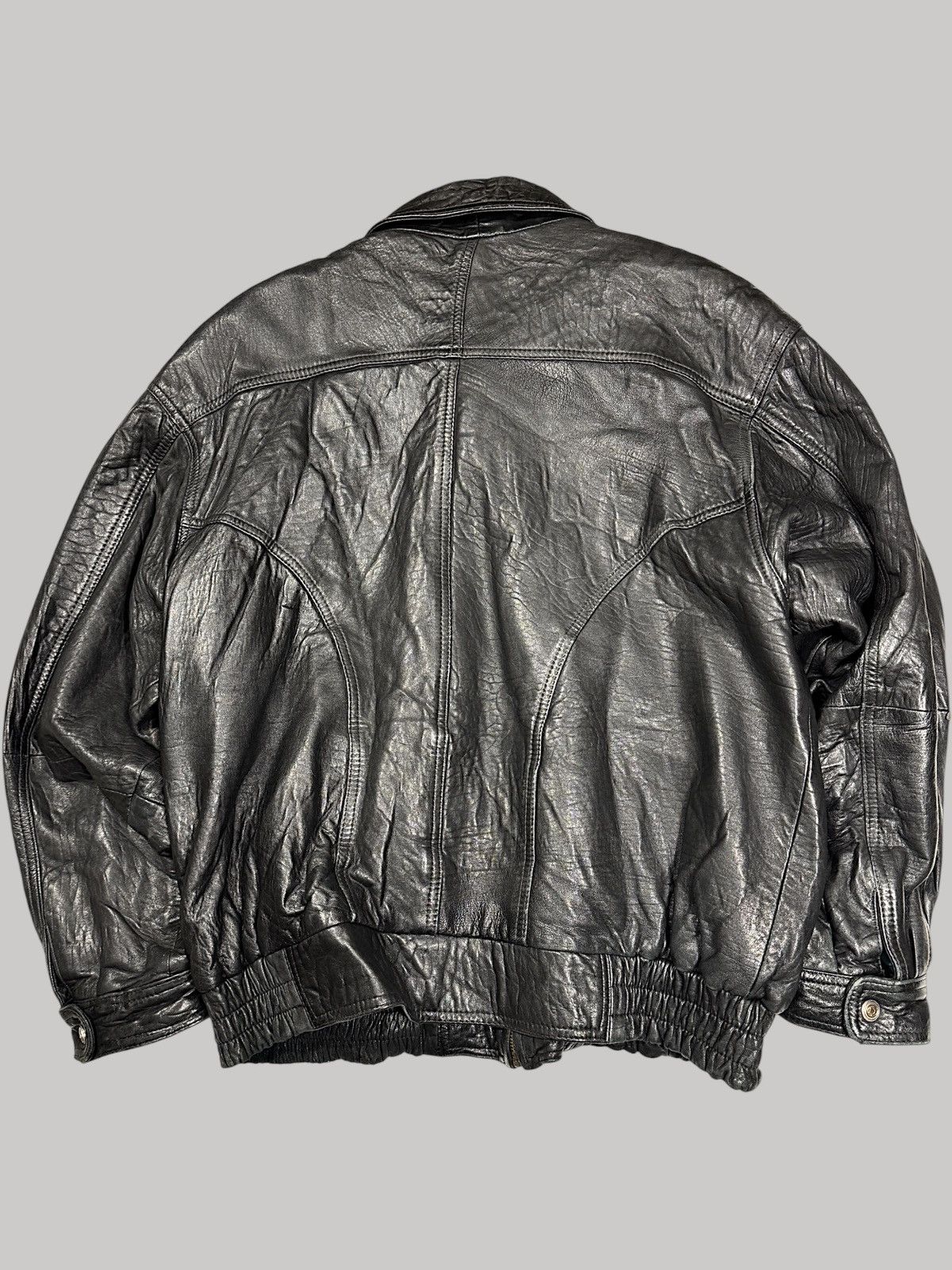 Vintage Vintage textured leather jacket bomber angelo litrico Size US M / EU 48-50 / 2 - 2 Thumbnail