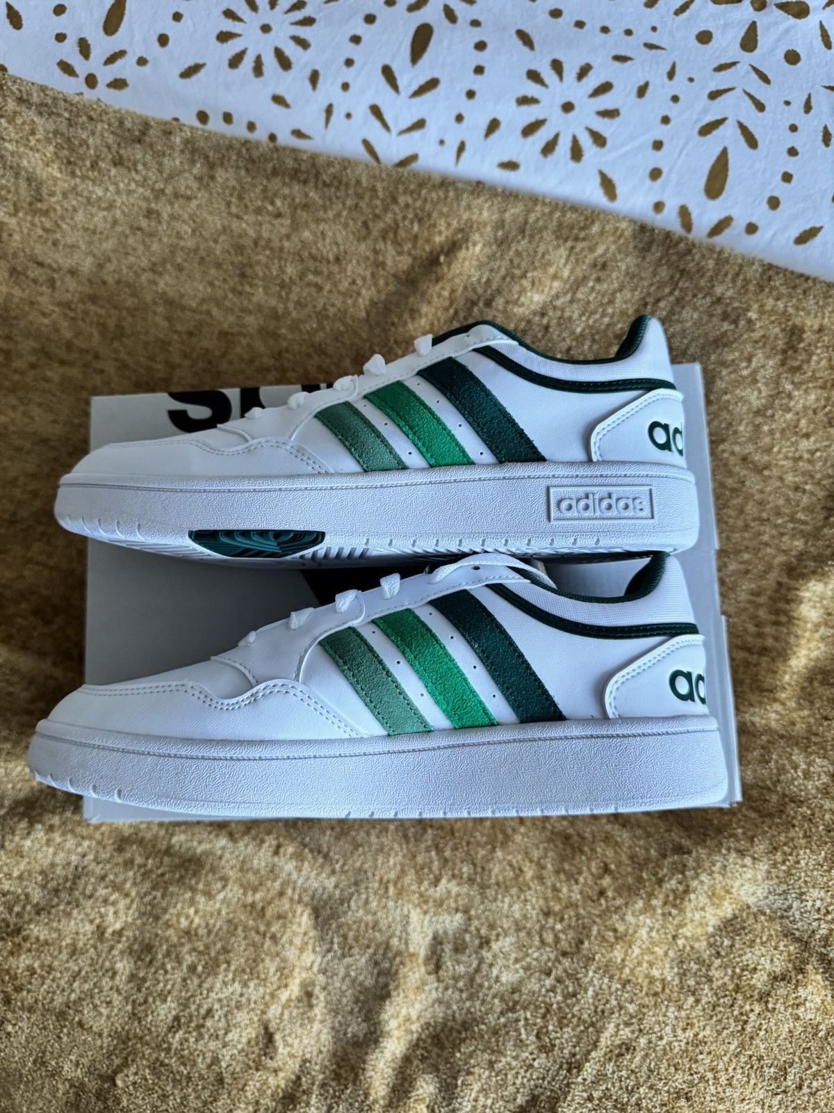 Adidas Adidas Hoops 3.0 Low Sneakers - White/Multi-Green Size US 7.5 / EU 40-41 - 7 Thumbnail