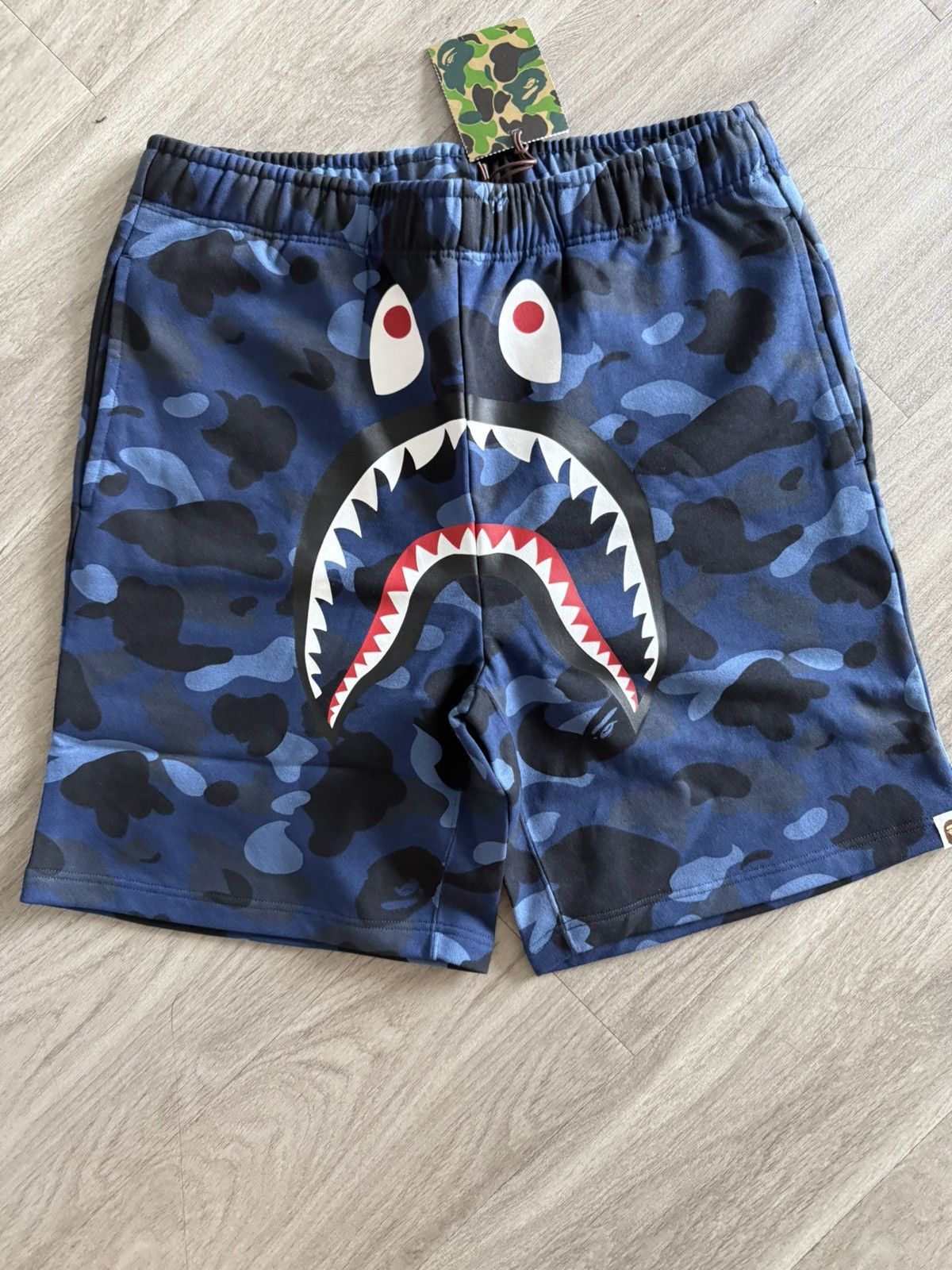 Bape Bape blue camo shark shorts Size US 32 / EU 48 - 1 Thumbnail