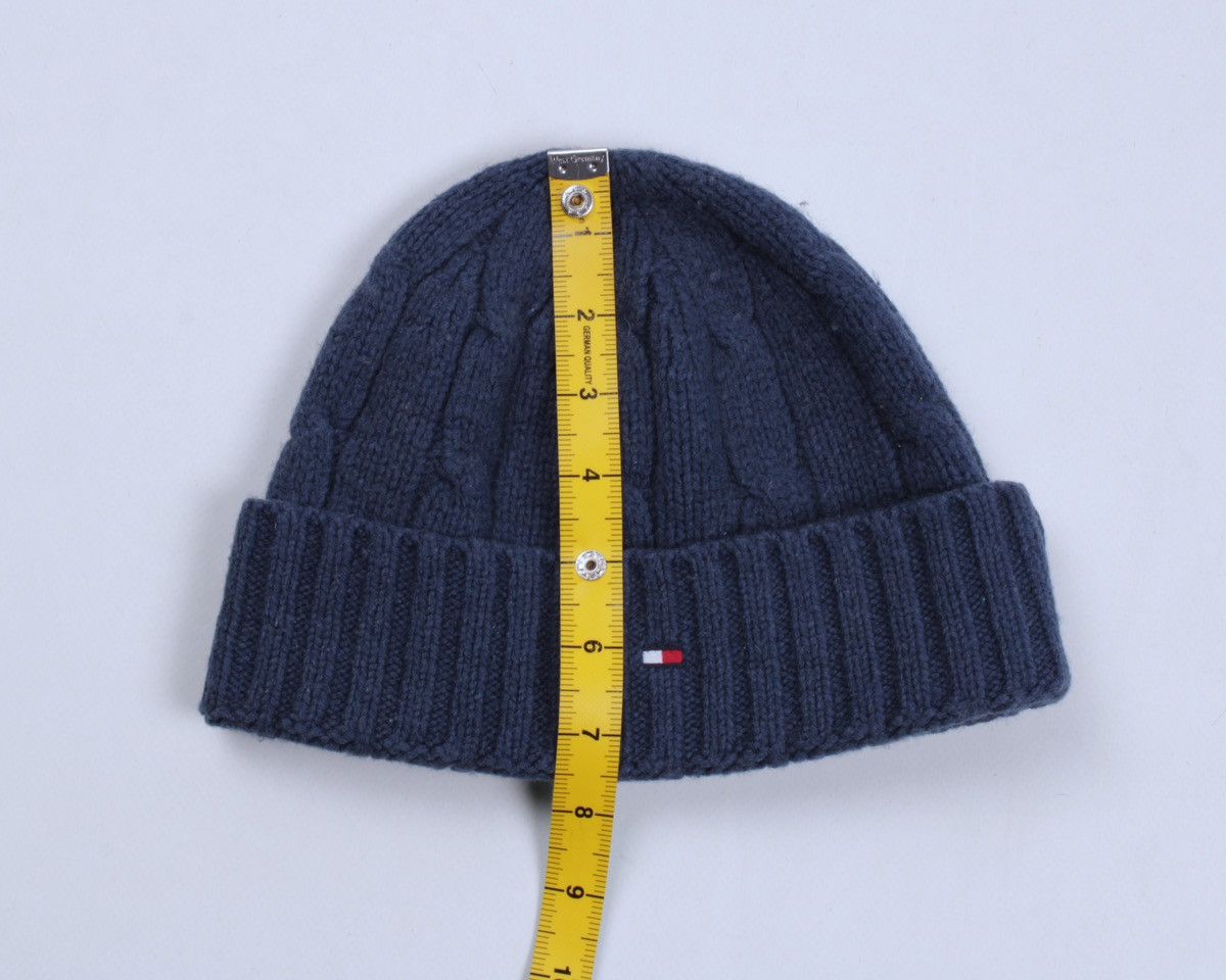 Tommy Hilfiger × Vintage TOMMY HILFIGER Wool Cable Knit Logo Embroidered Beanie Hat Size ONE SIZE - 8 Thumbnail
