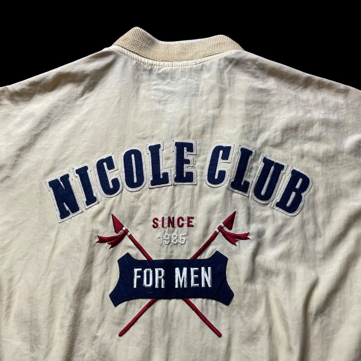 Nicole Club × Vintage 🇯🇵 VINTAGE NICOLE CLUB EMBROIDERED SPELL OUT BOMBER JACKET Size US XL / EU 56 / 4 - 8 Thumbnail
