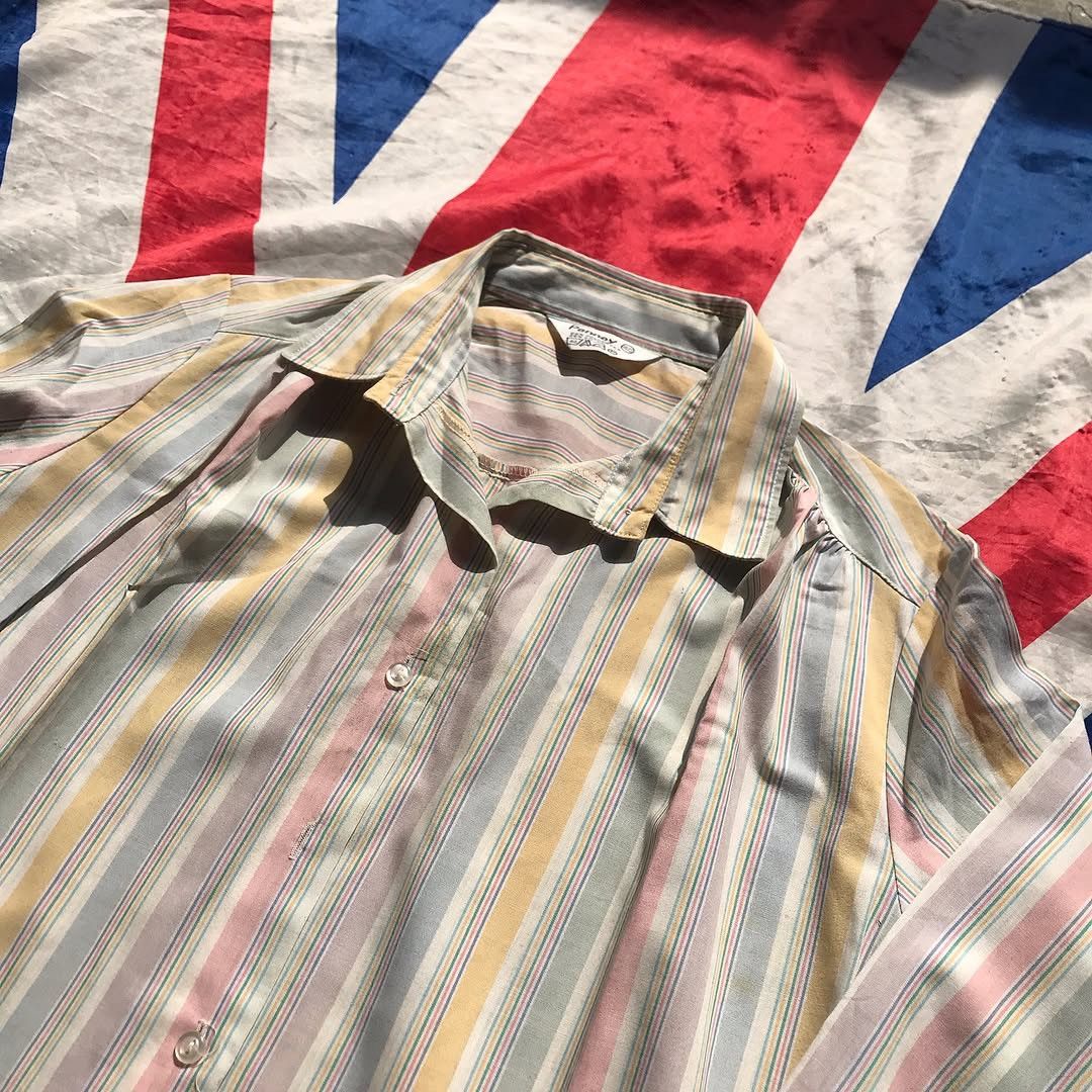 JCPenney × Vintage Vintage 70s Penney Jc Penney Candy Stripes Dagger colar Size US M / EU 48-50 / 2 - 6 Thumbnail