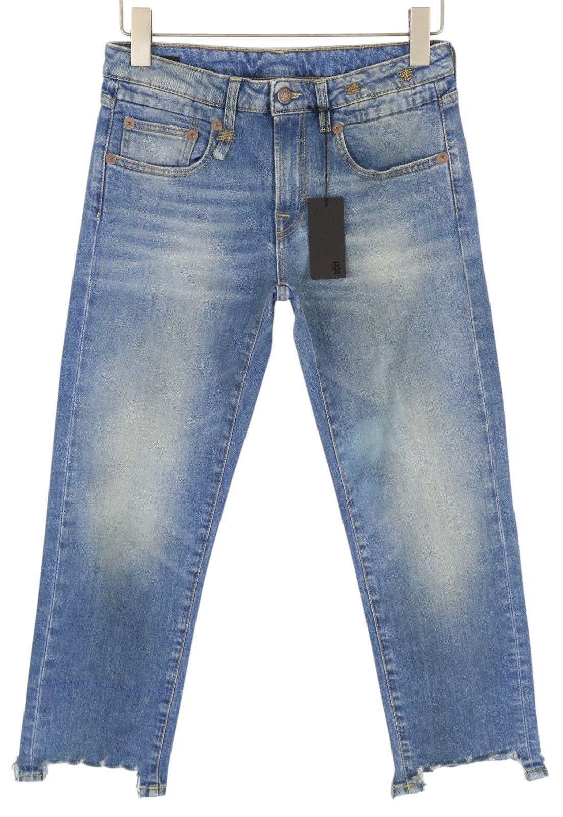 R13 BOY STRAIGHT W RIPS 27 Jasper Stretch Distress Jeans 86234 Size 27" / US 4 / IT 40 - 2 Thumbnail