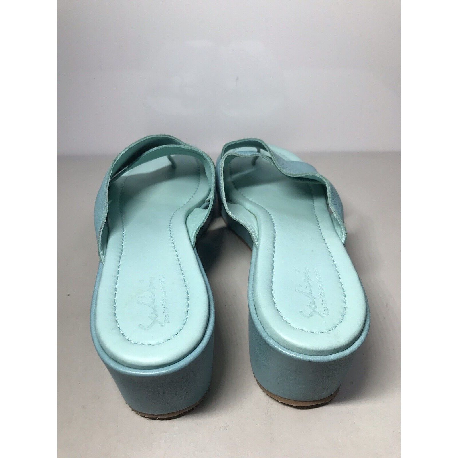 Houdini Sudini Blue Leather Toe Slip On Slides Wedge Sandals Women’s Size US 11 / IT 41 - 5 Thumbnail
