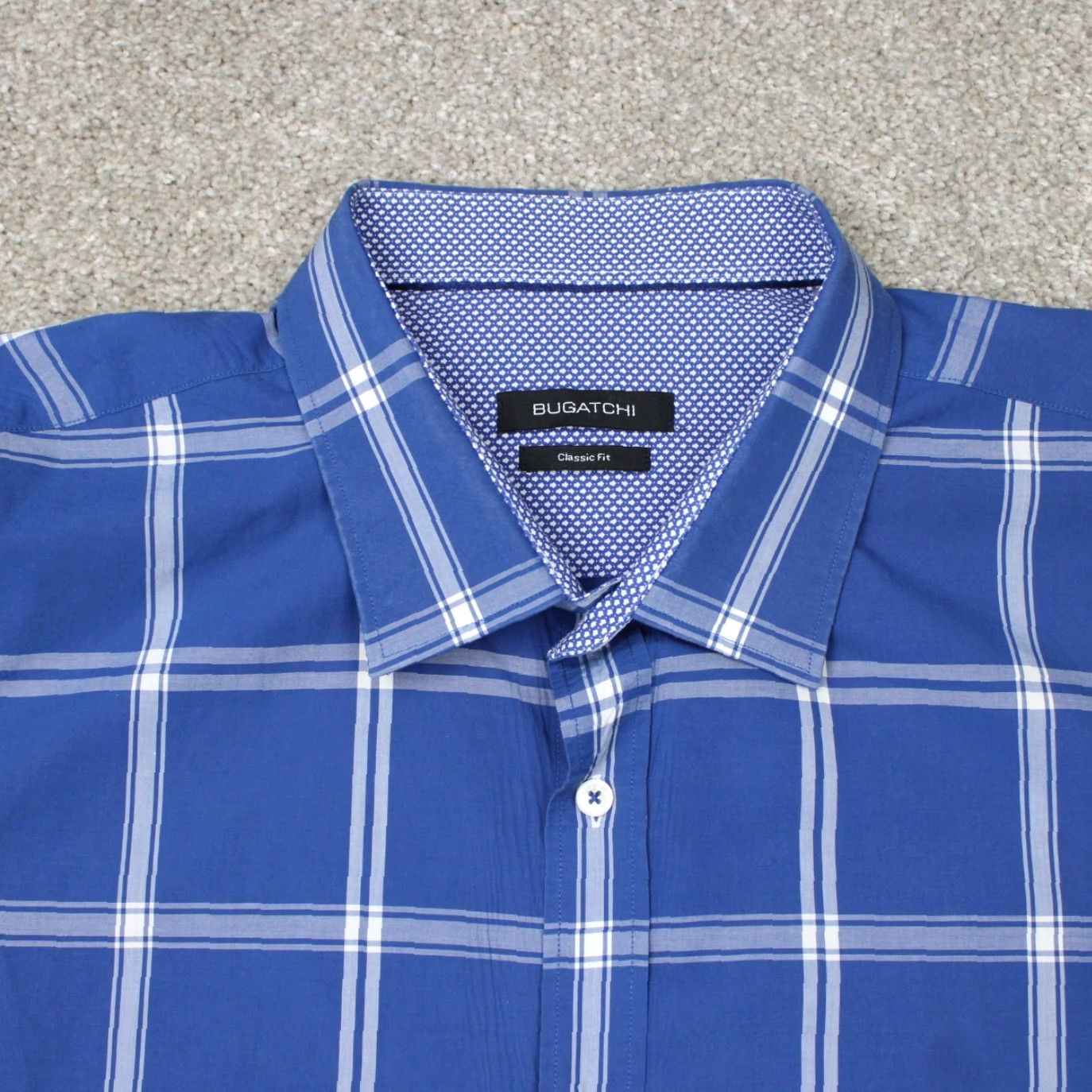 BUGATCHI Bugatchi Uomo Shirt Men 3XL Blue Classic Fit Button-Up Long Sleeve Cotton Shirt Size US XXL / EU 58 / 5 - 6 Thumbnail