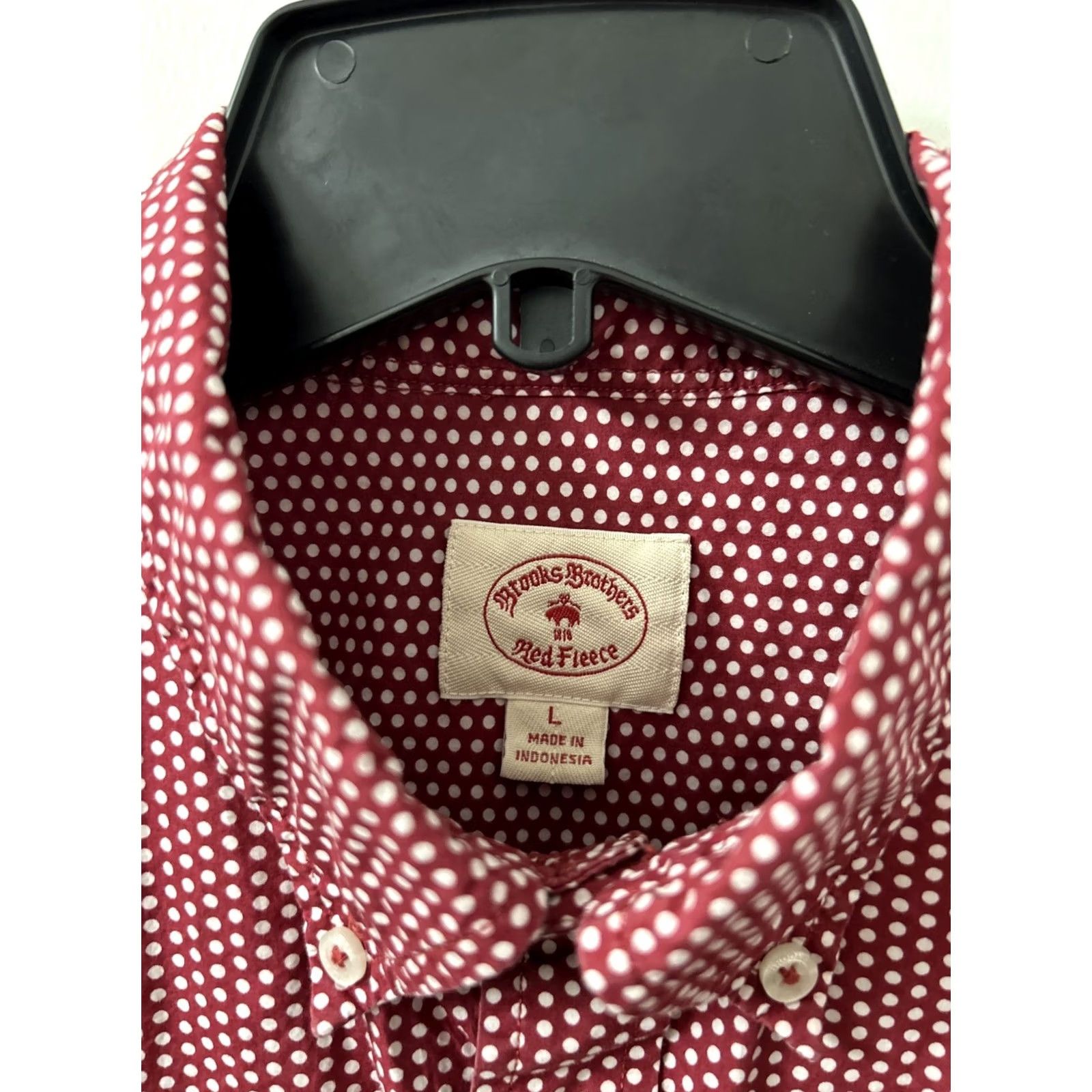 Brooks Brothers Brooks Brothers Red Fleece Shirt Mens L Red Polka Dot Button-Down L/S Size US L / EU 52-54 / 3 - 5 Thumbnail