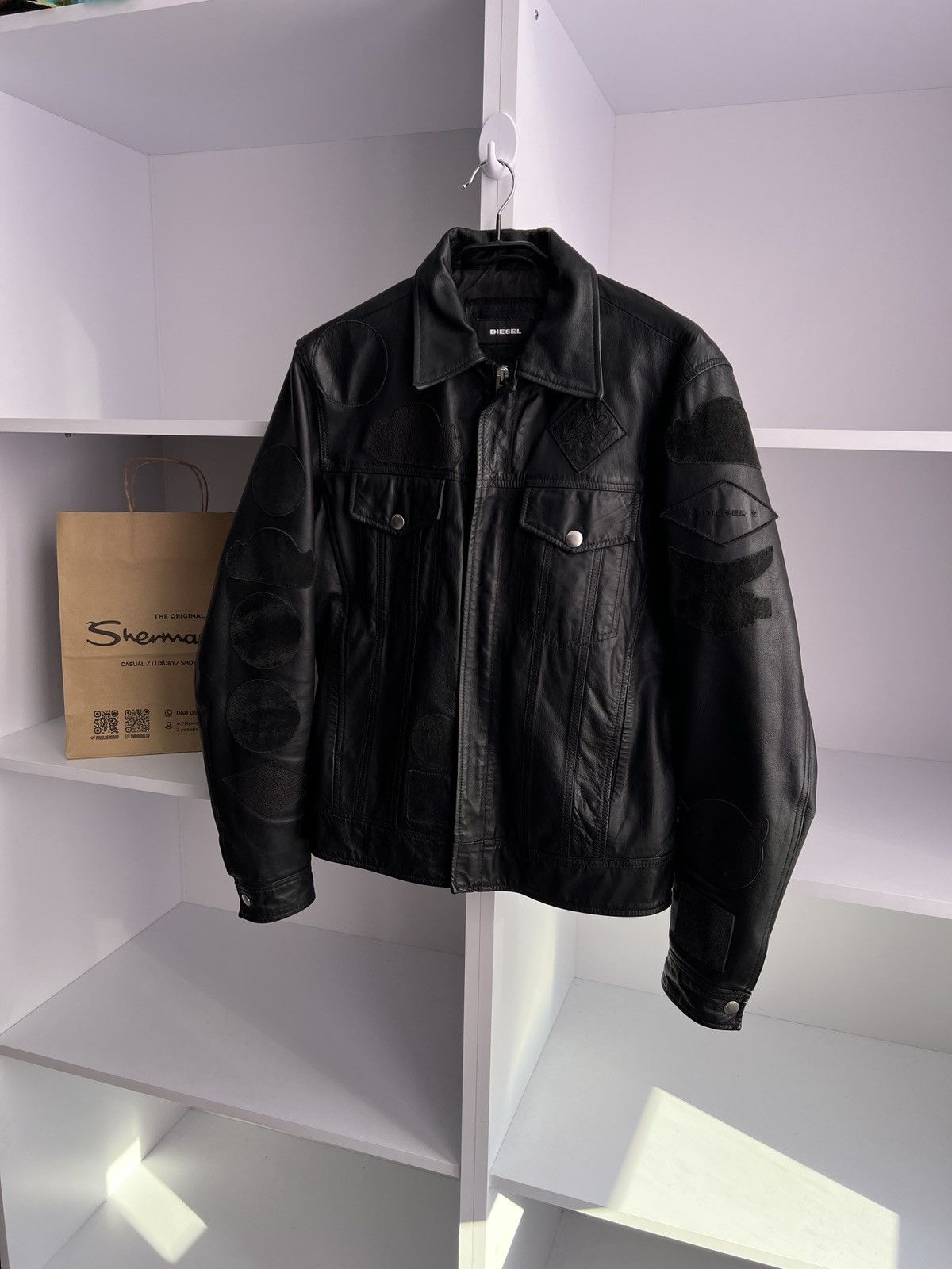 Designer × Diesel × Vintage Vintage Diesel Black Leather Jacket Wild Spirit Biker Size US L / EU 52-54 / 3 - 2 Thumbnail