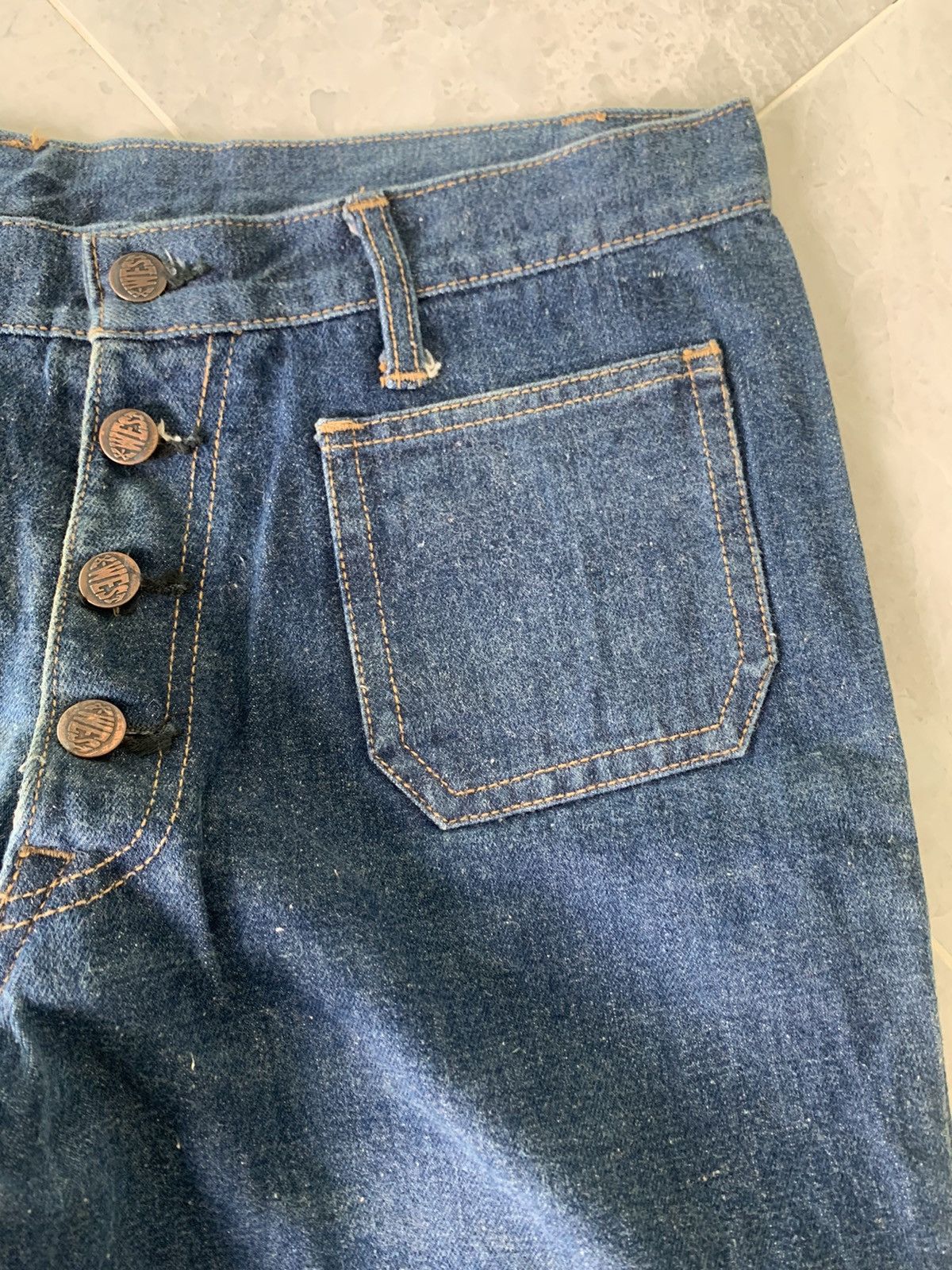 Japanese Brand × Sugar Cane × Vintage Vintage 70s Canton X West Flared denim Size US 34 / EU 50 - 5 Thumbnail