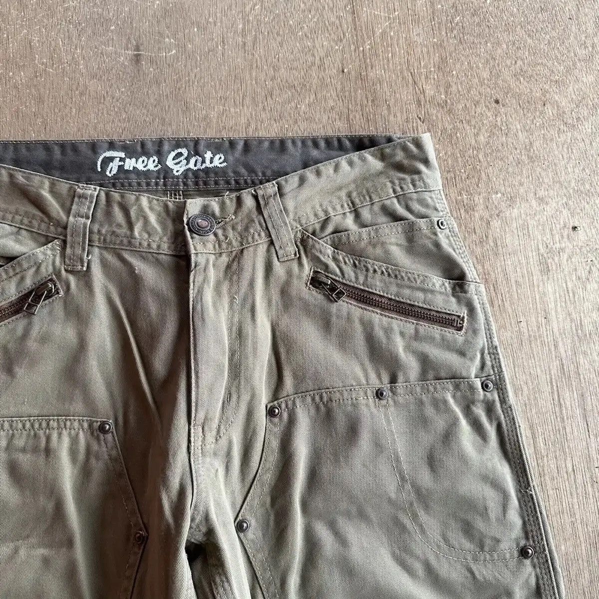 Tornado Mart VINTAGE FREEGATE WORK WEAR DOUBLE KNEE CINCH BACK TROUSERS Size US 32 / EU 48 - 5 Thumbnail