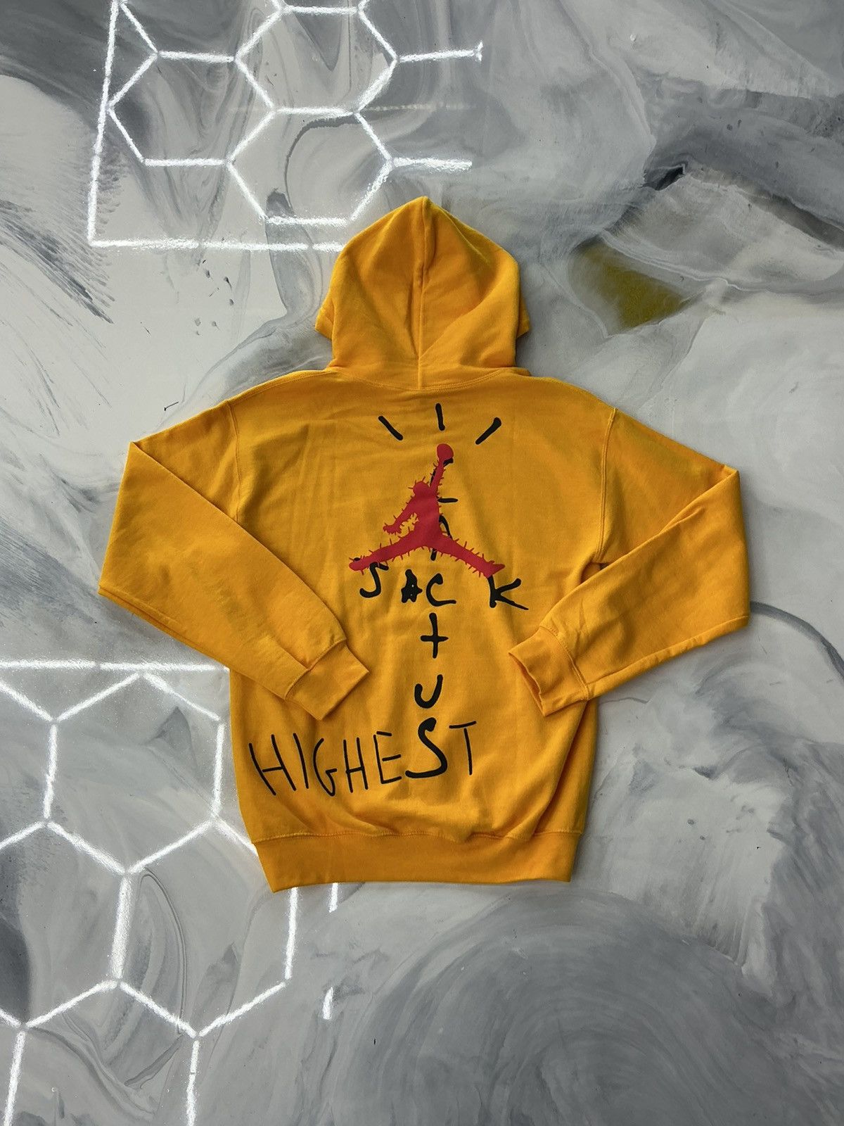 Travis Scott x Jordan Brand Hoodie Yellow Red Size S