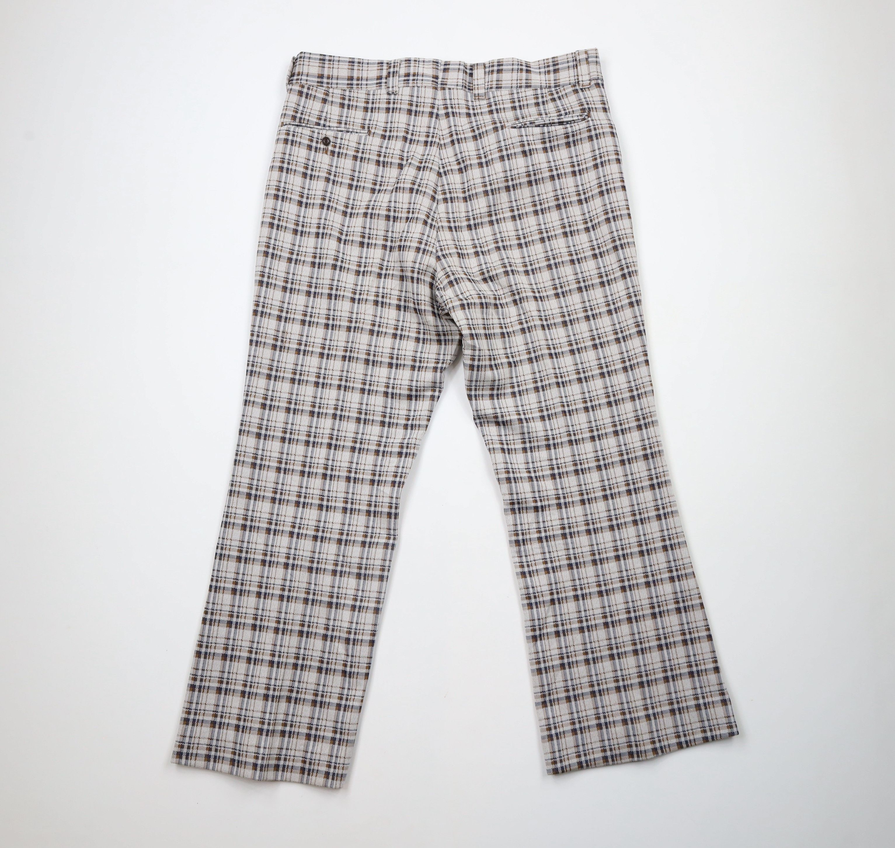 Vintage Vintage 70s Streetwear Wide Leg Bell Bottoms Pants Plaid USA Size US 36 / EU 52 - 9 Thumbnail