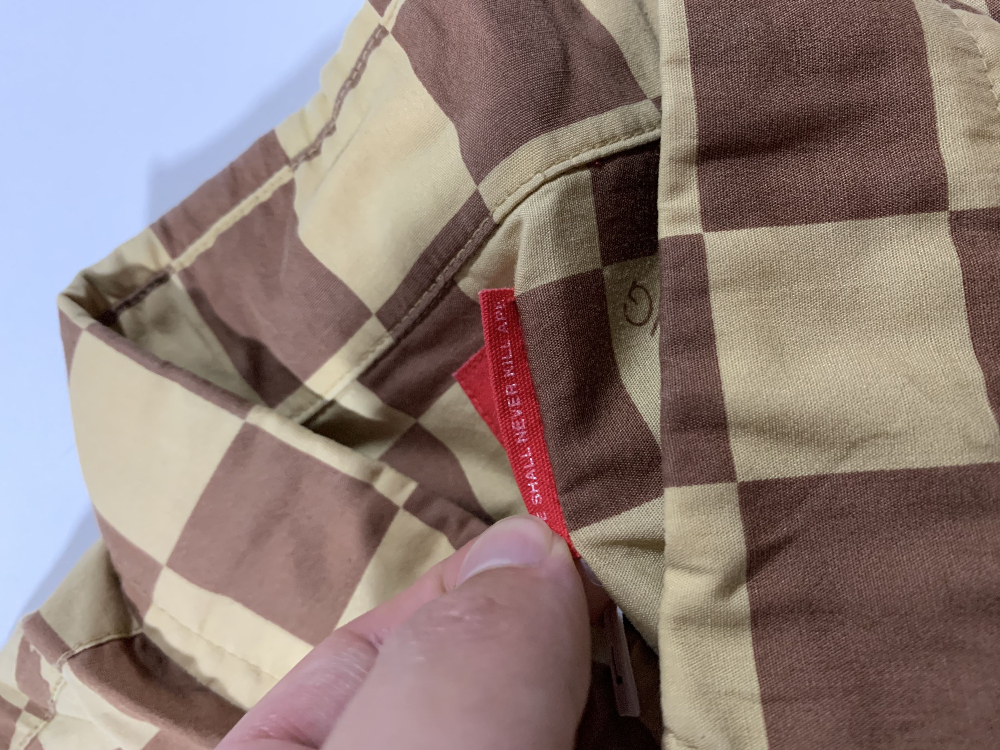 Bape AW02 Damier Large Check Print Shirt Size US L / EU 52-54 / 3 - 4 Thumbnail
