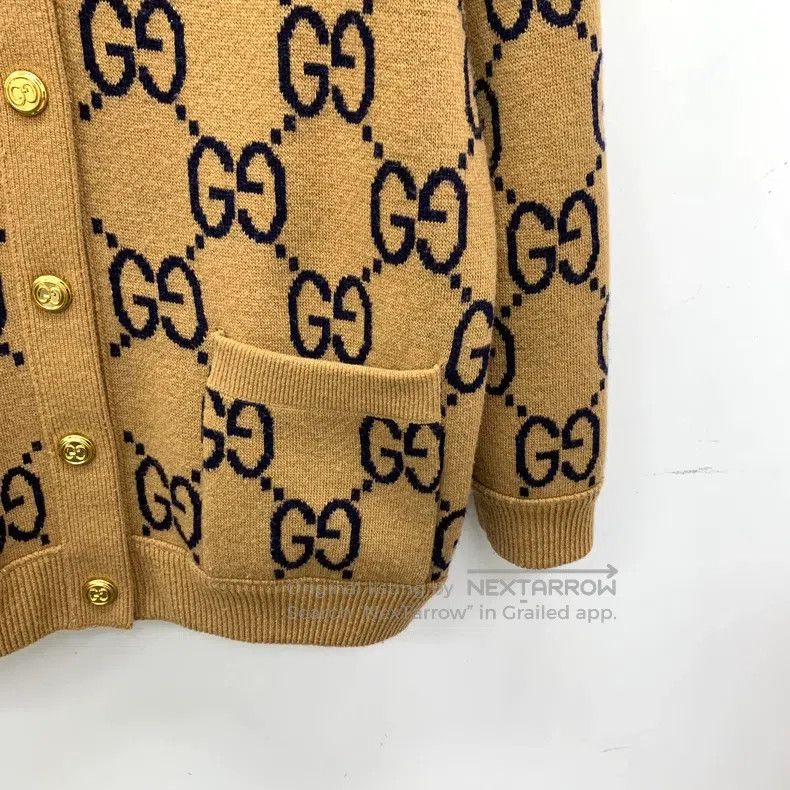 Gucci Gucci Colour block logo jacquard full-print wool V-neck si Size M / US 6-8 / IT 42-44 - 9 Thumbnail
