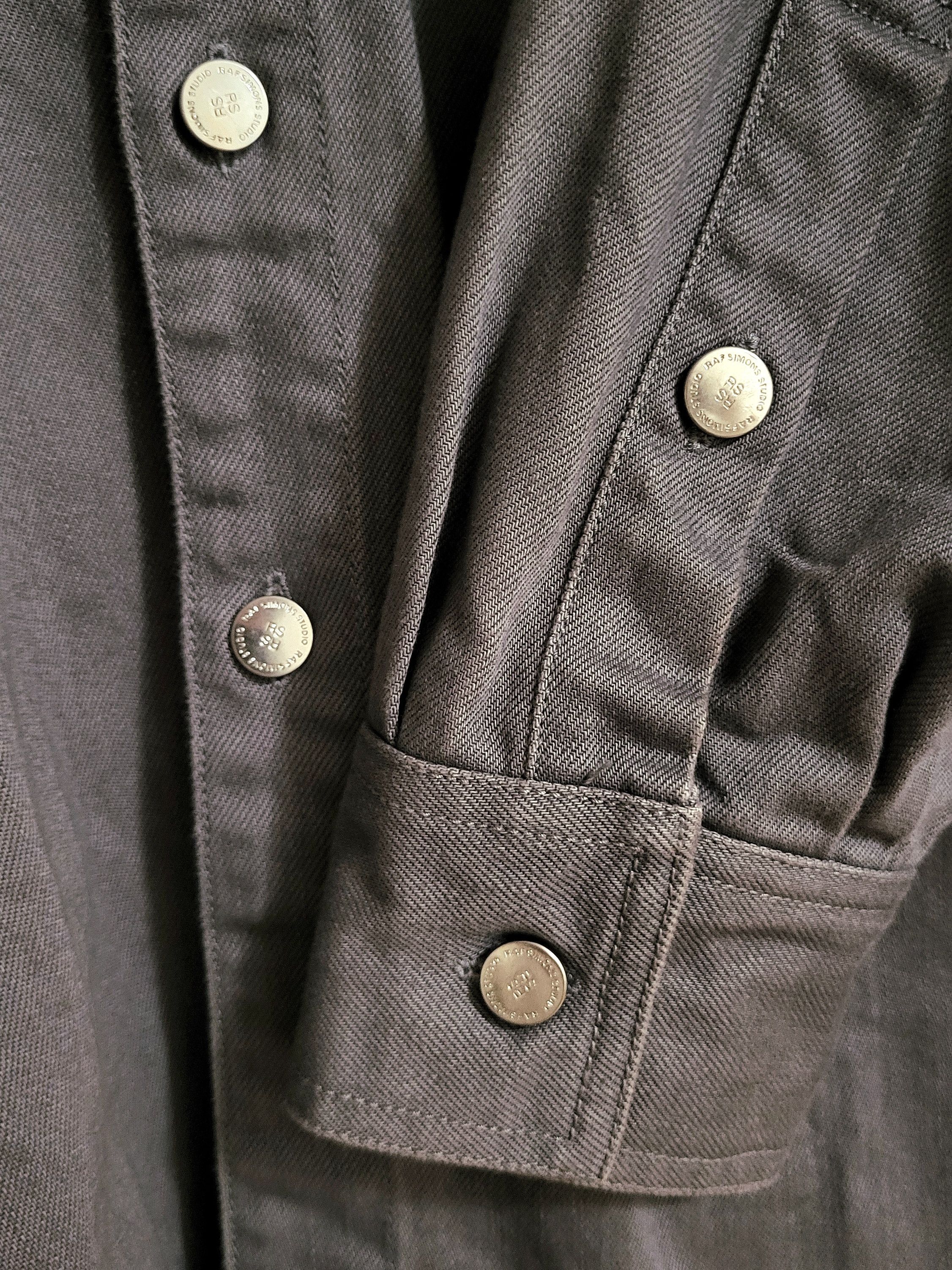 Raf Simons Oversized Grey Leather Patch Denim Jacket Size US S / EU 44-46 / 1 - 3 Thumbnail