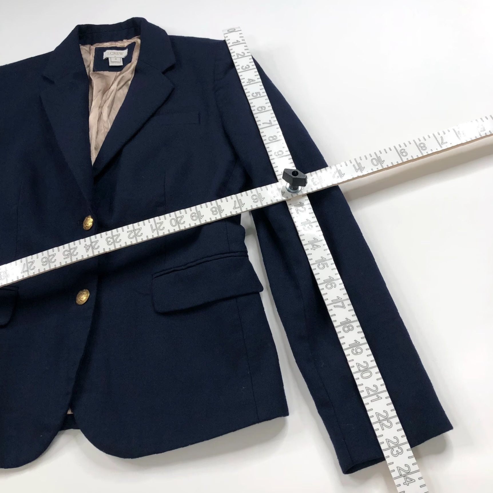 J.Crew J.Crew Blazer Wool Blend Button Blue 4 Keating Mid-Length Wool Blend Lining Polyester Button Closure Women Regular Jacket Coat Blazer retro Vintage No Size S / US 4 / IT 40 - 3 Thumbnail