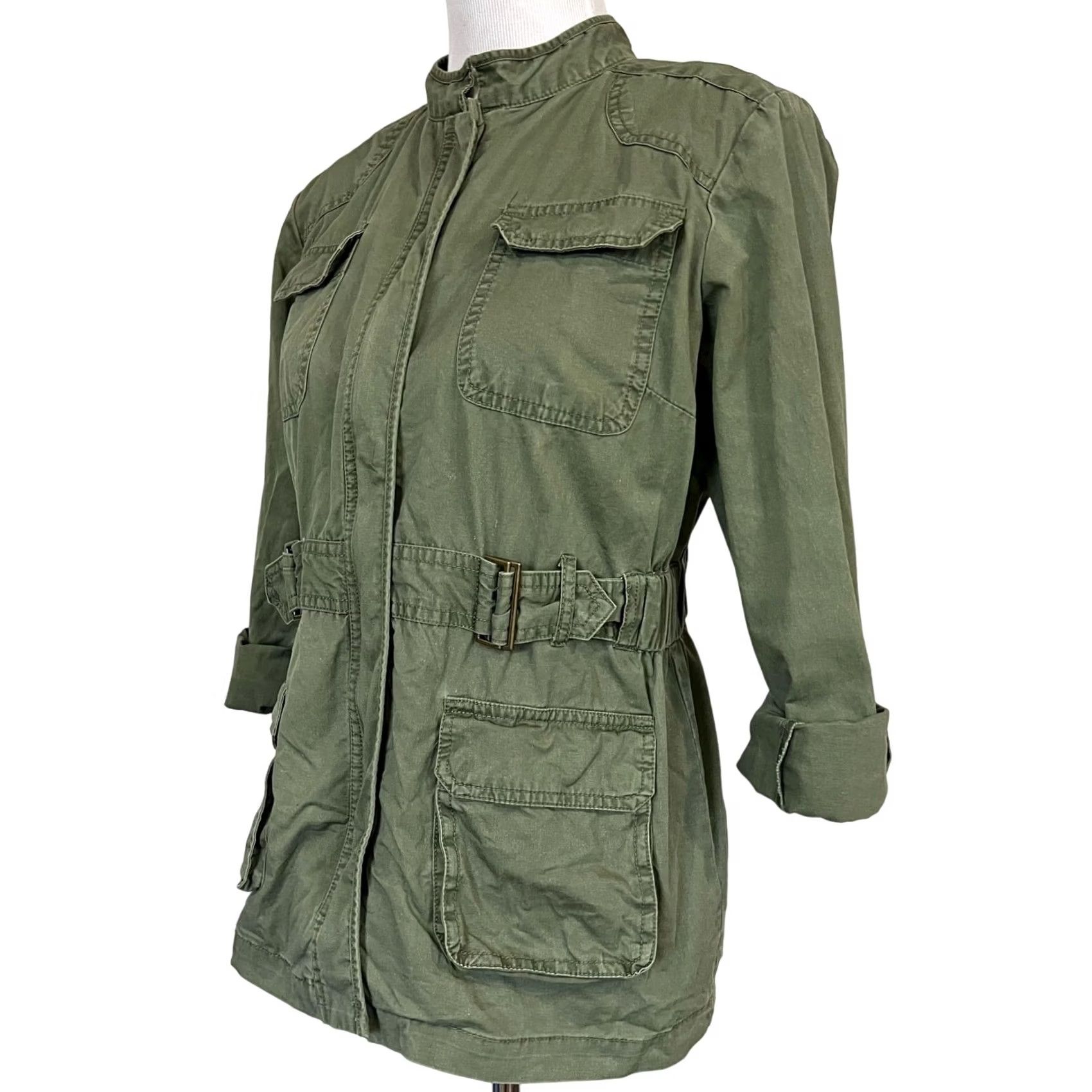 Vintage Bob Timberlake Women’s Field Jacket Green Zip Cotton Roll Tab Sleeves M Jacket Women Green Cotton Zip Snap M Size M / US 6-8 / IT 42-44 - 5 Thumbnail