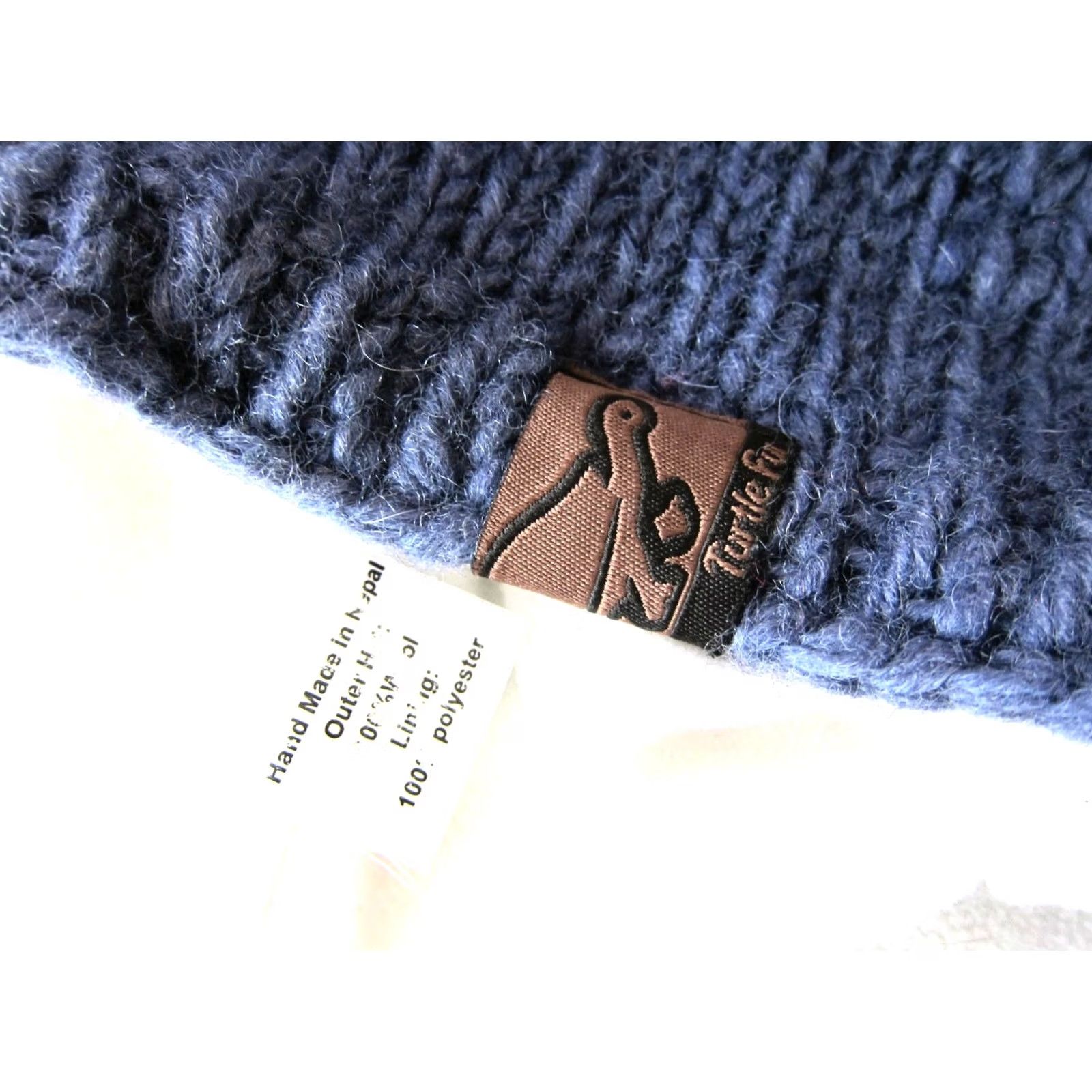Vintage Turtle Fur Hat Womens One Size Purple Made Nepal Wool Knit Orange Floral Beanie Size ONE SIZE - 3 Thumbnail