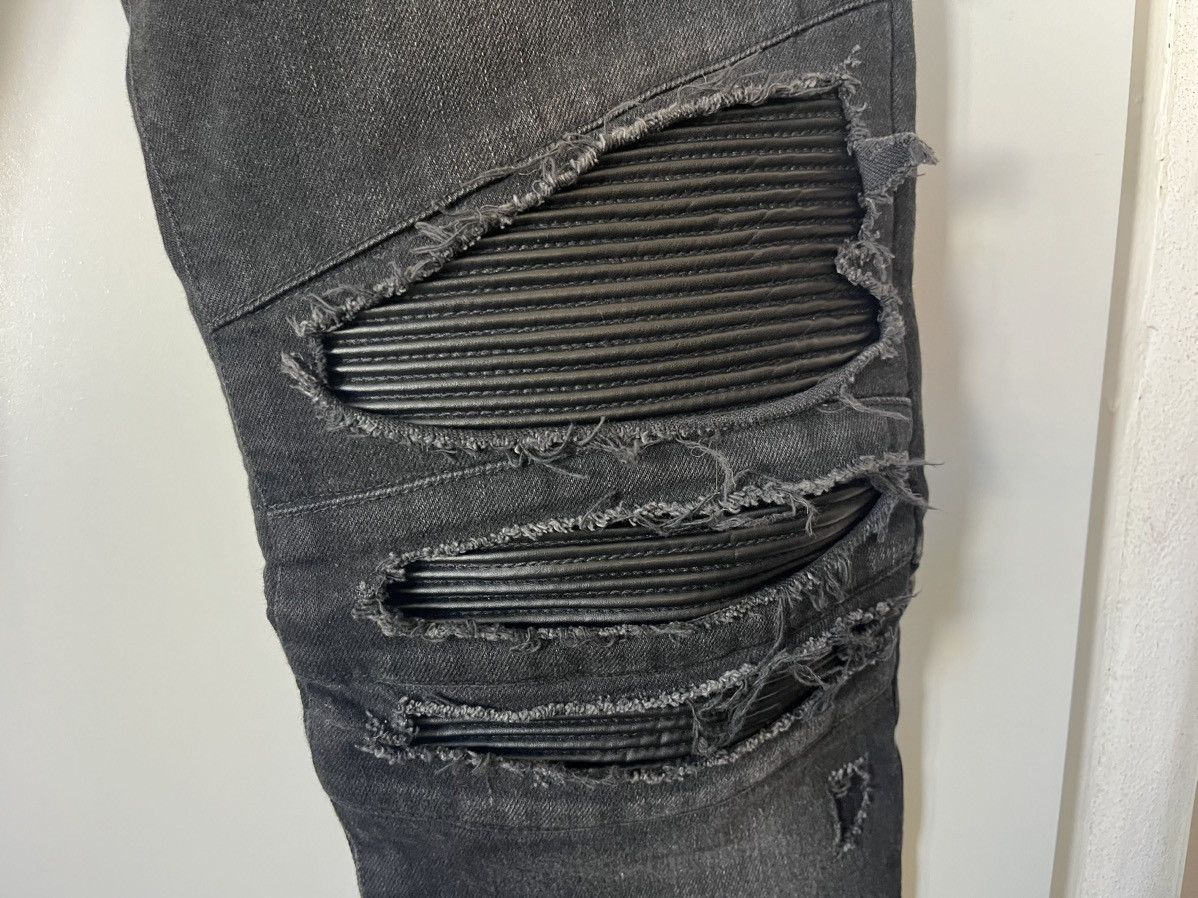 Balmain BALMAIN Leather knee Biker Denim made in Japan Size US 33 - 4 Thumbnail