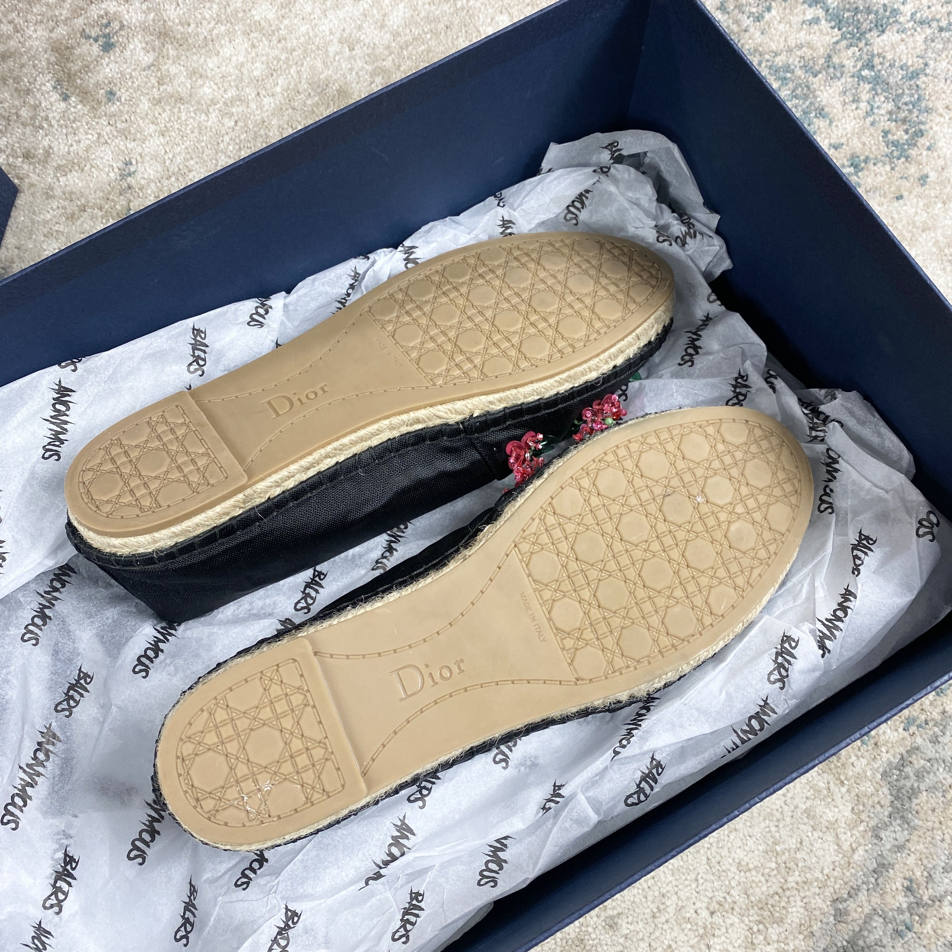 Dior Dior Embellished Espadrille Flats In Black RRP £580 Size US 7.5 / IT 37.5 - 8 Thumbnail