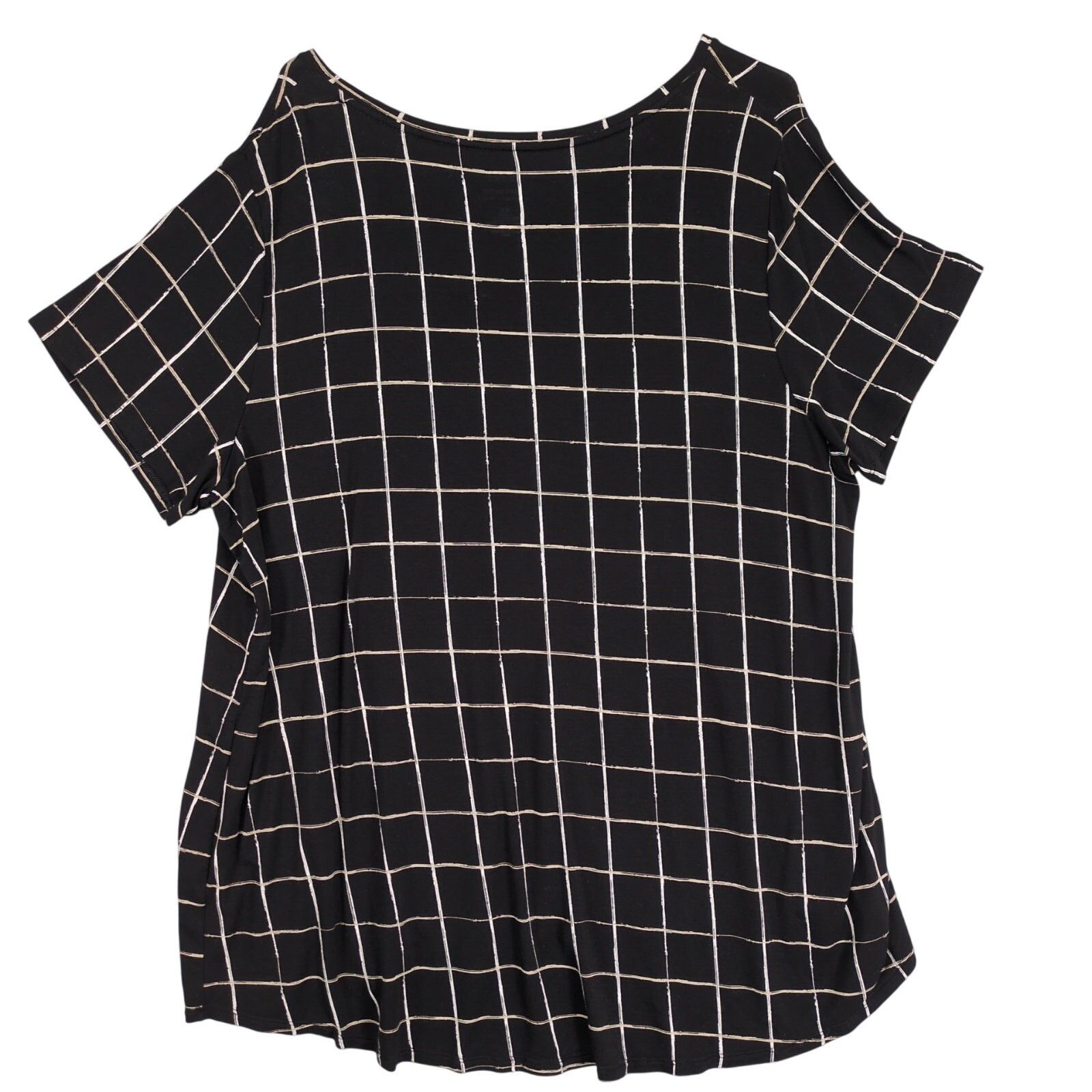 Other Evri Modern Tee Black Grid Top Women's Plus Size 2X Size XXL / US 16-18 / IT 52-54 - 3 Thumbnail