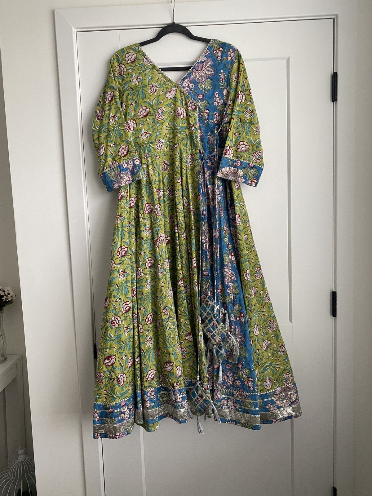 Other Shobitam 6M Flare Lime green Angrakha Anarkali Dress Size XL / US 12-14 / IT 48-50 - 6 Thumbnail