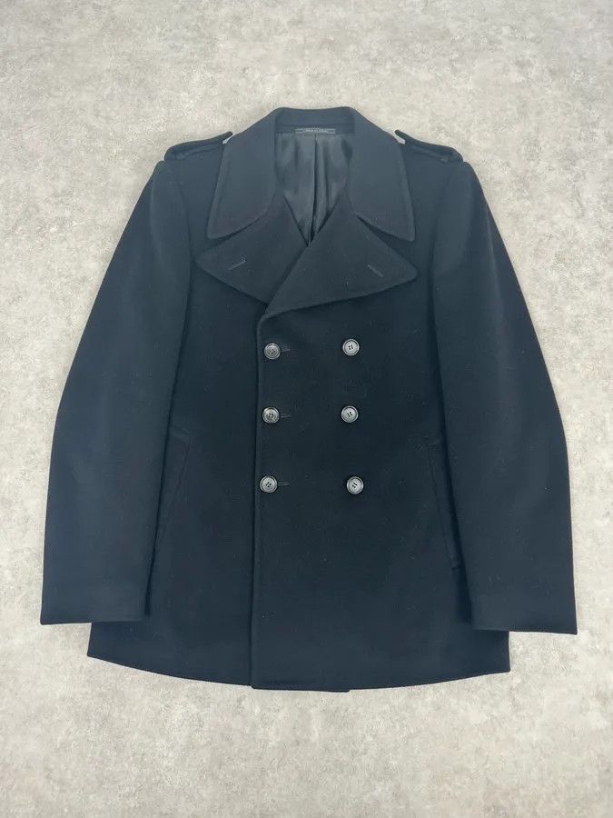 Gucci Gucci Black Wool Officer Buttoned Peacoat Size US M / EU 48-50 / 2 - 1 Thumbnail