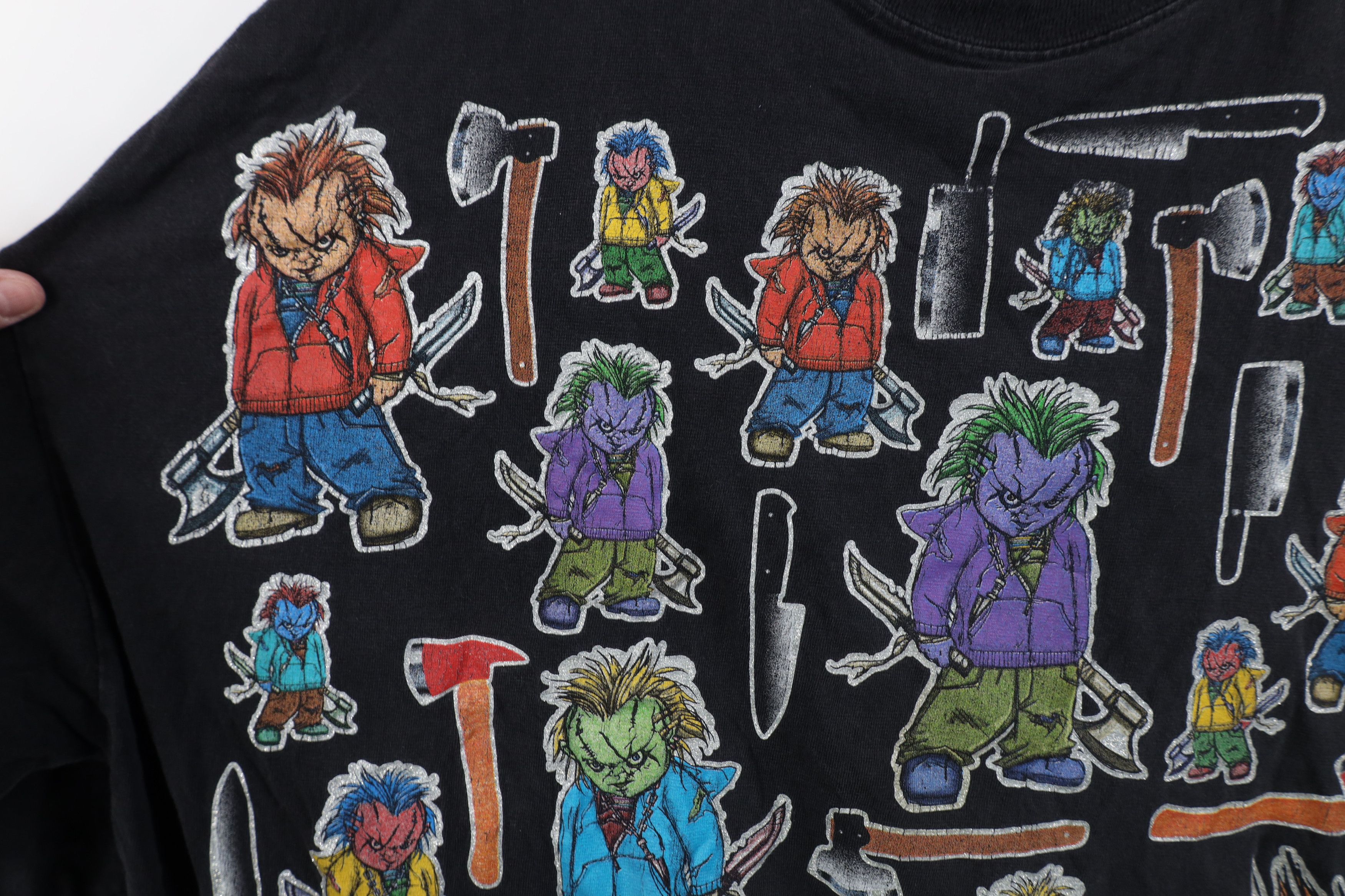 Vintage Vintage 90s Y2K Chucky Doll Short Sleeve T-Shirt Black Size US XXL / EU 58 / 5 - 5 Thumbnail