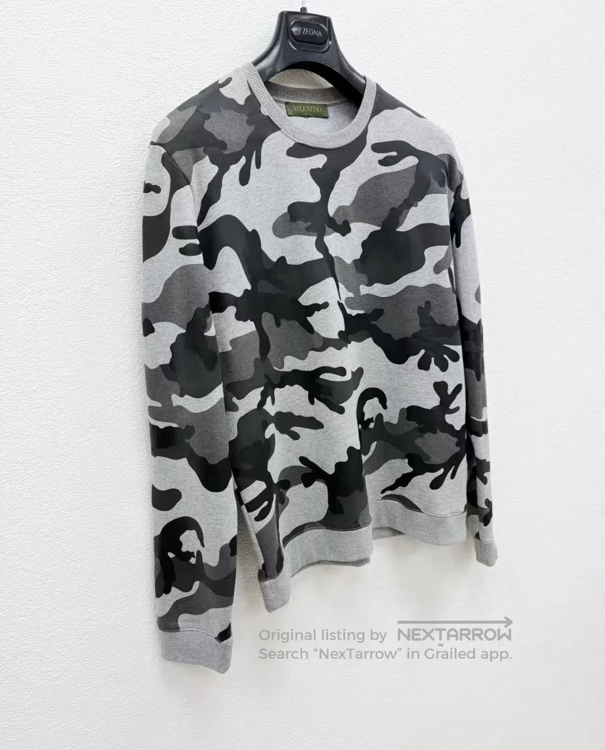 Valentino Gray Camouflage Long Sleeve Sweatshirt. Size US M / EU 48-50 / 2 - 2 Thumbnail