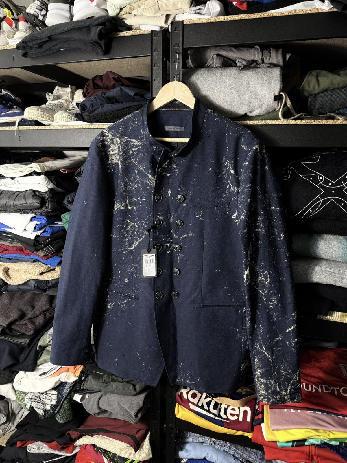 John Varvatos John Varvatos Archival Art Blazer Indigo Paint Splatter Rare Size US L / EU 52-54 / 3 - 1 Thumbnail