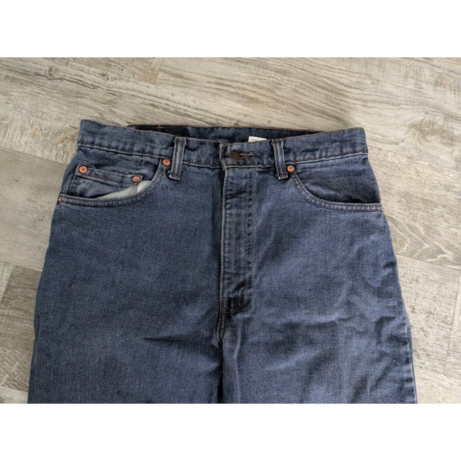 Levi's VINTAGE Levi’s Jeans 550 1993 34x34 Navy Blue USA Made Relaxed Fit 90s Preppy Retro 5-Pocket Men Size US 34 / EU 50 - 4 Thumbnail