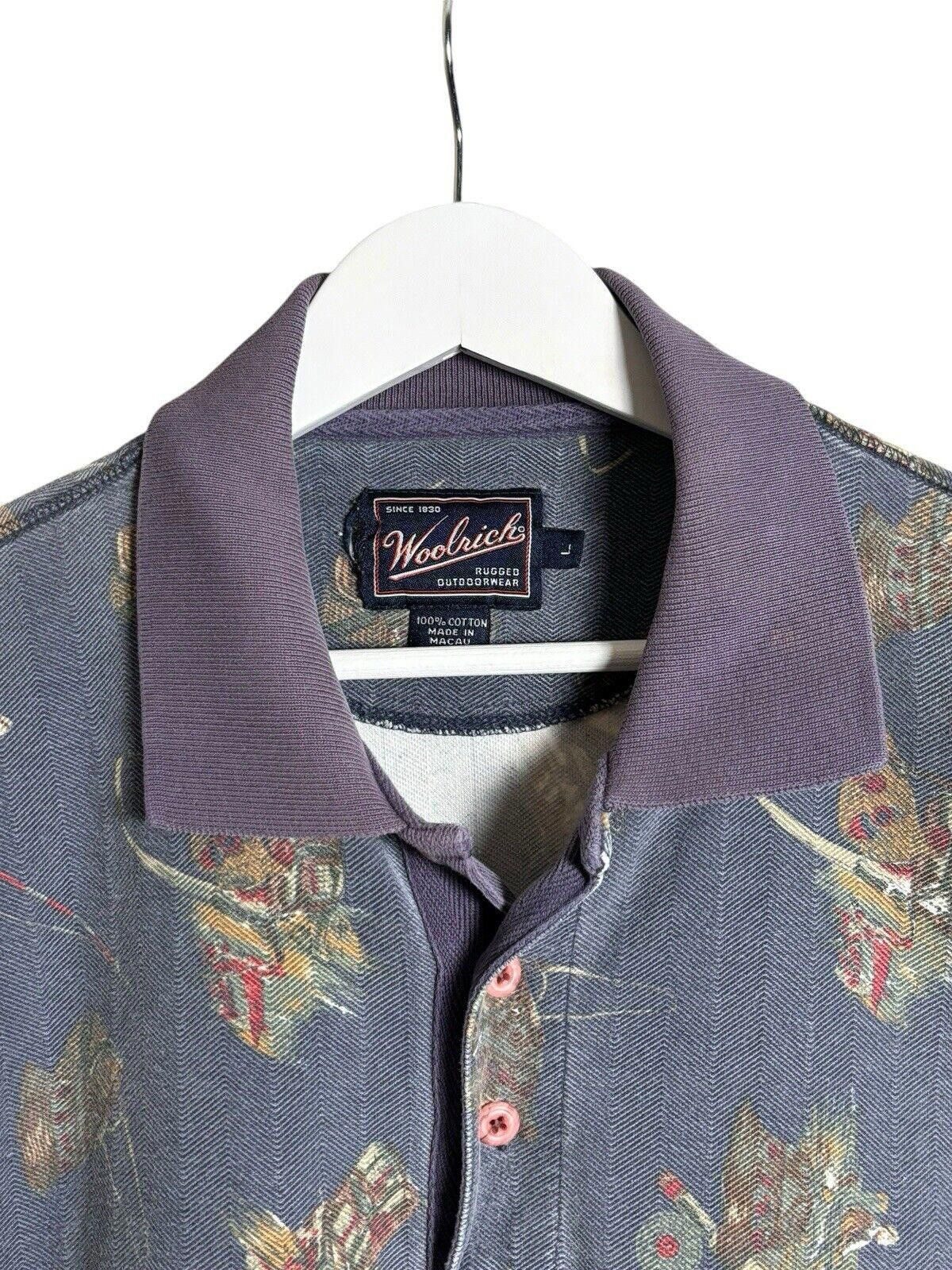 Vintage × Woolrich Woolen Mills Vintage Woolrich Rugged Longsleeve Large Faded Navy Blue Size US L / EU 52-54 / 3 - 6 Thumbnail