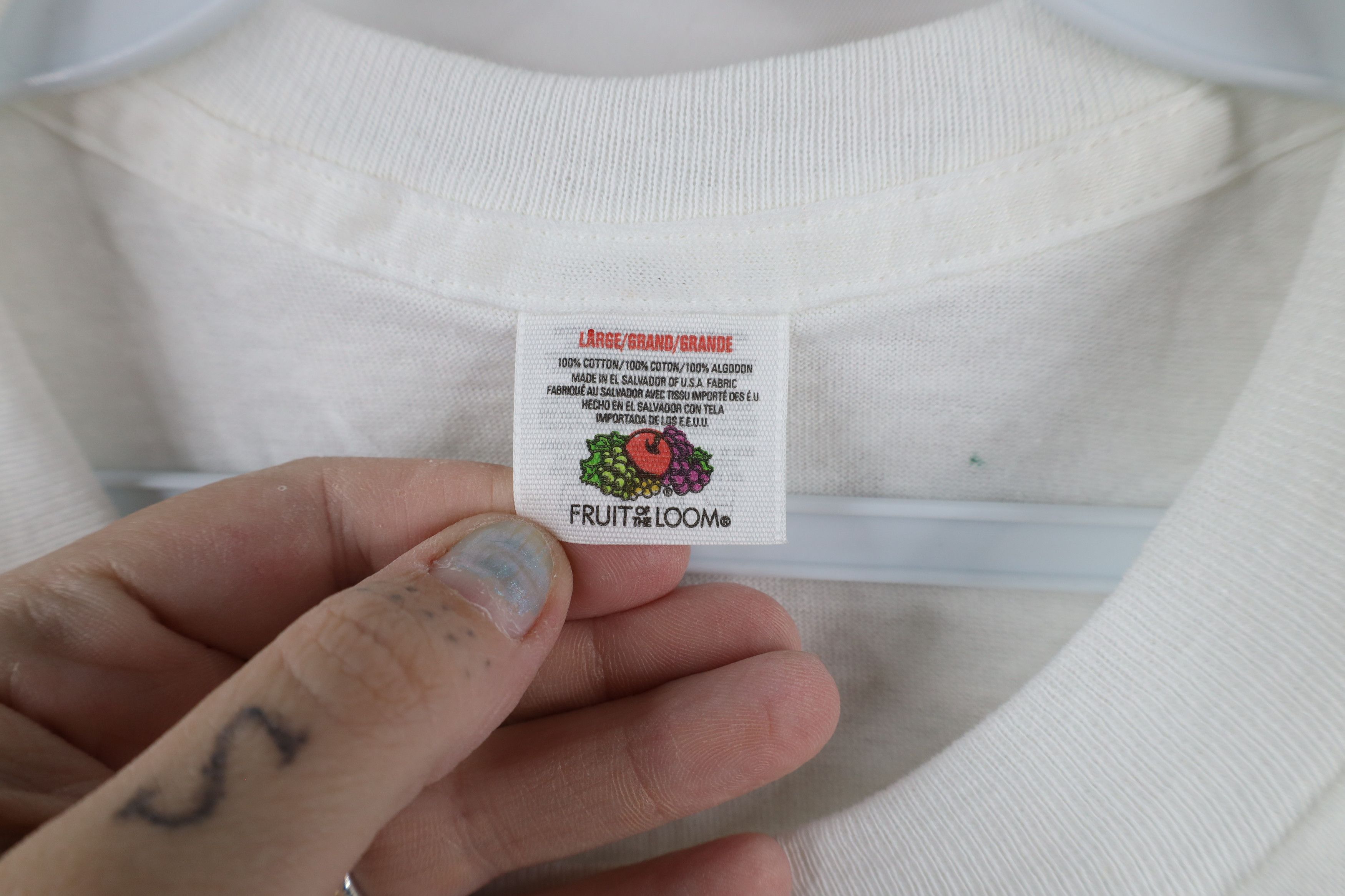 Vintage Vintage 90s Streetwear Cotton Short Sleeve T-Shirt White Size US L / EU 52-54 / 3 - 4 Thumbnail