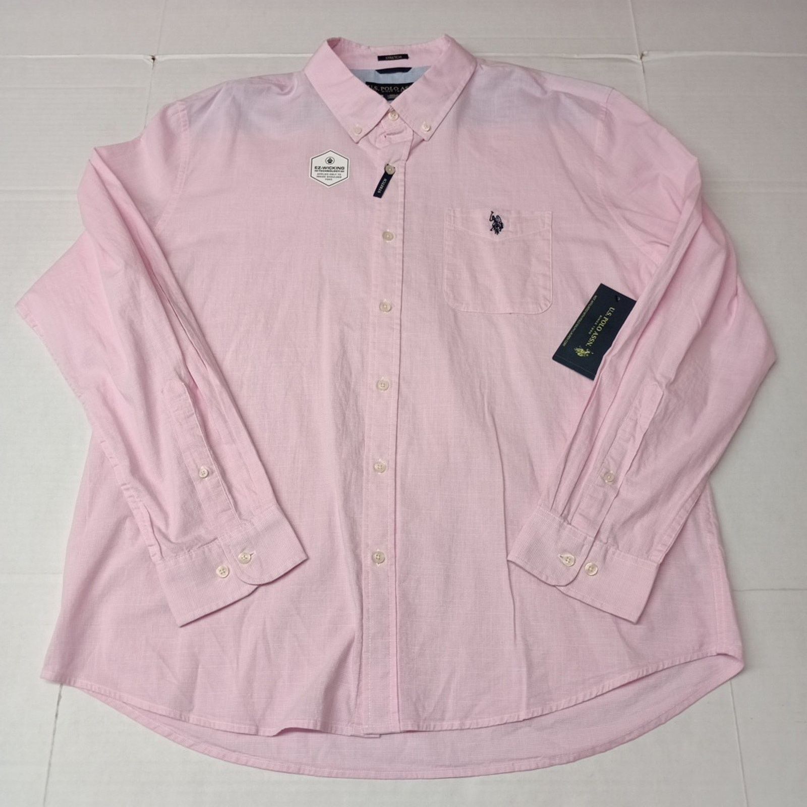 U.S. Polo Assn. U.S. Polo Assn. Button Woven Shirt Men's 2XL Pink Checkered Size US XXL / EU 58 / 5 - 1 Thumbnail