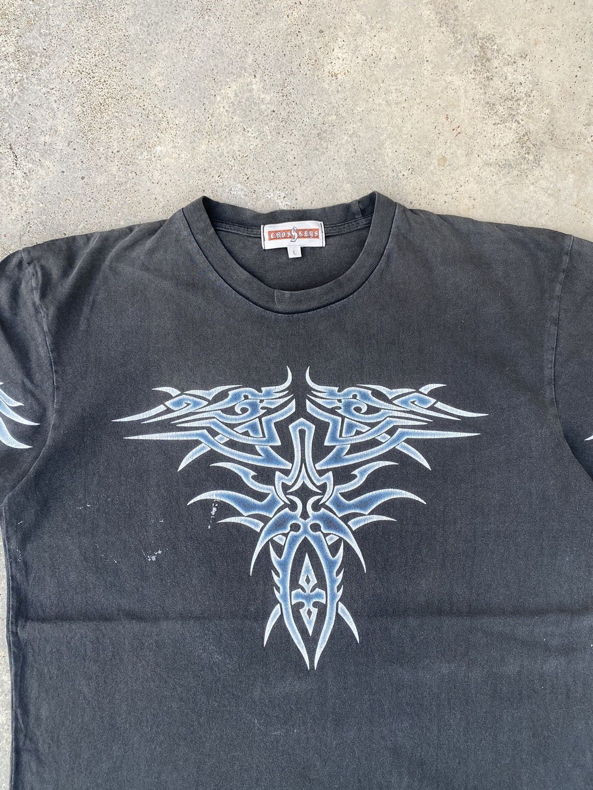 Affliction 2000s Cyber Skulls Blue Flames Jnco Styled Tees Size US L / EU 52-54 / 3 - 2 Thumbnail