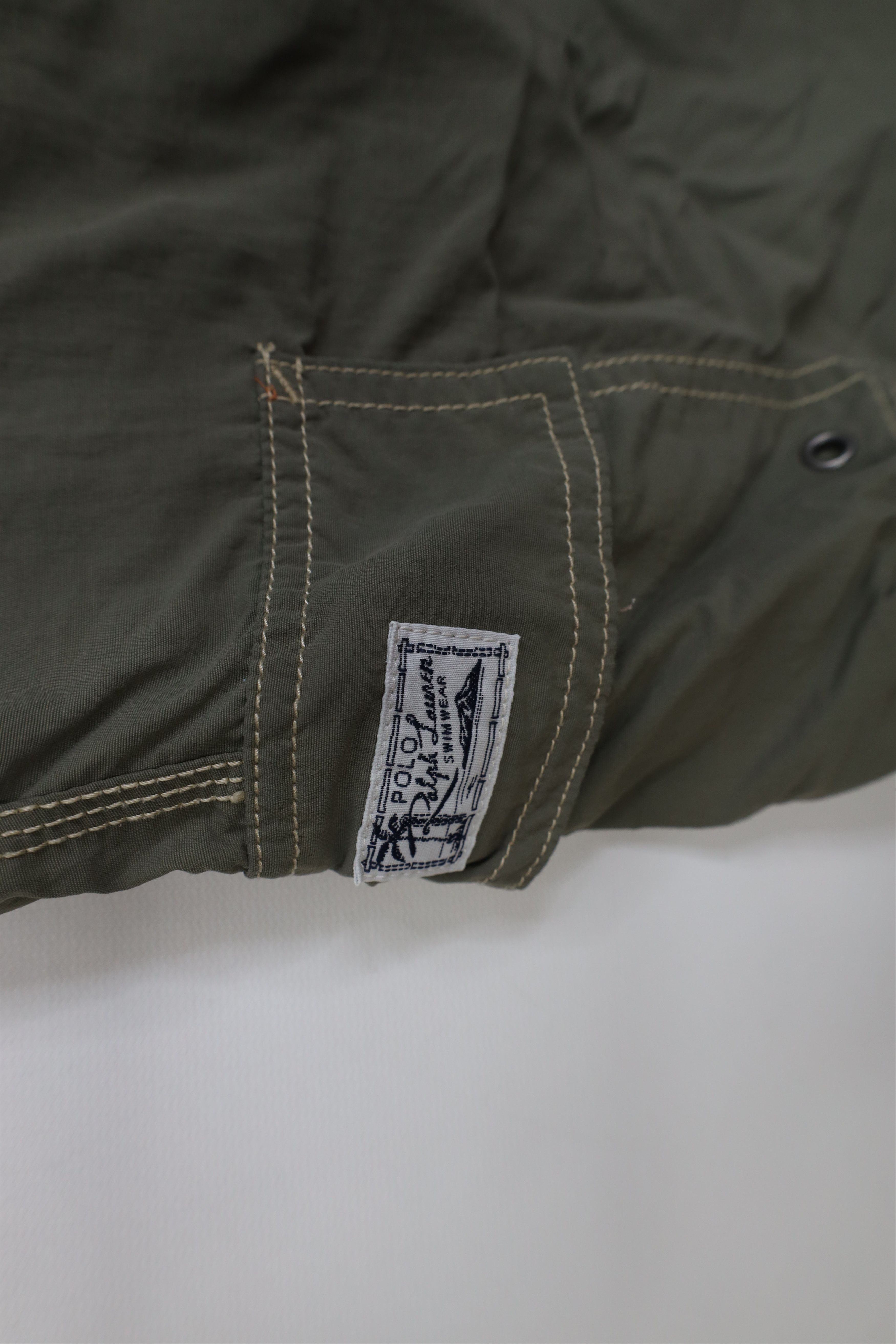 Polo Ralph Lauren Vintage 90s Ralph Lauren Lined Swim Trunks Shorts Olive Size US 34 / EU 50 - 6 Thumbnail