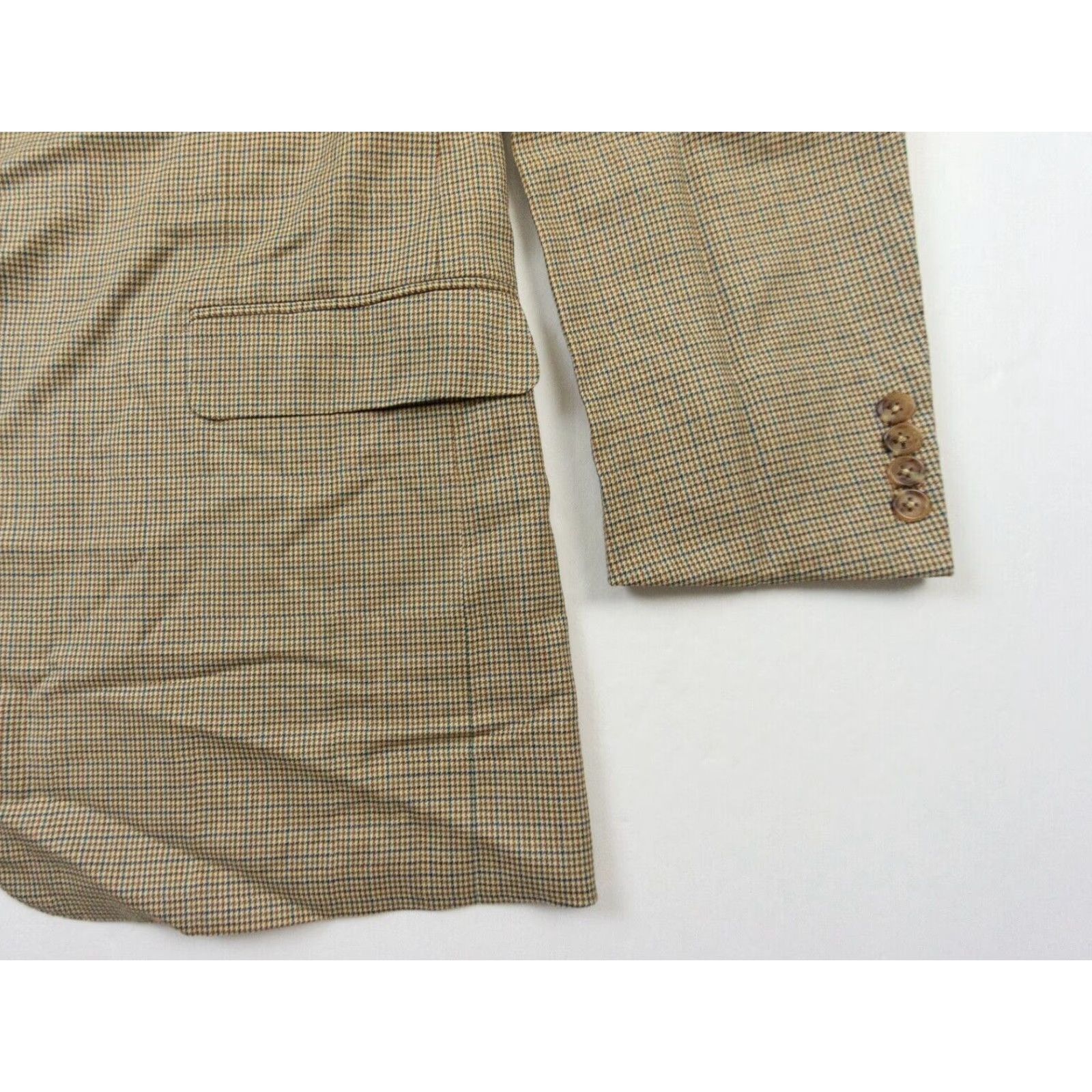 Ermenegildo Zegna Ermenegildo Zegna Blazer Mens 54 Brown Wool Check Jacket Regular Fit Preppy Size 54R - 4 Thumbnail