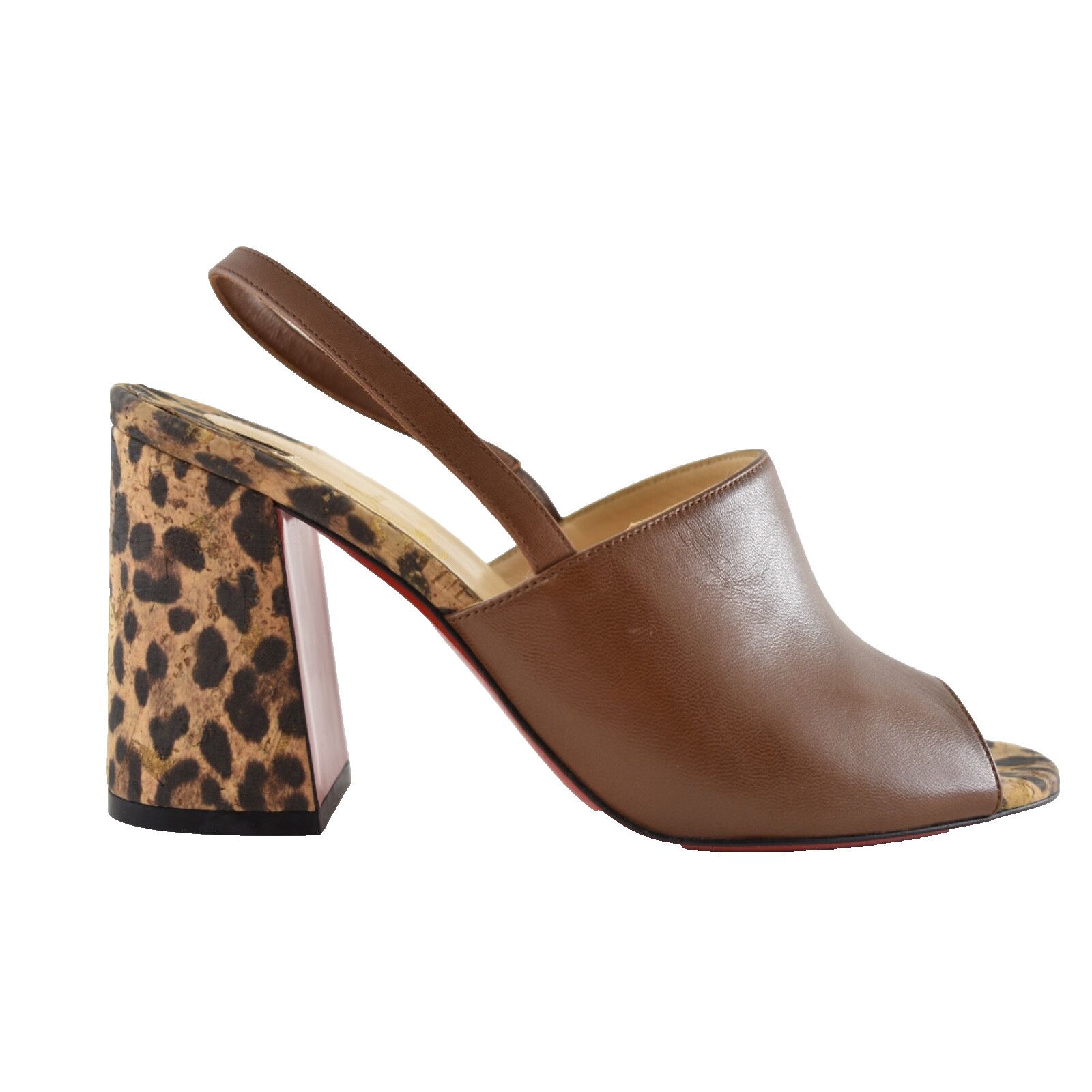 Christian Louboutin Pigasling 85 Brown Leopard Slingback