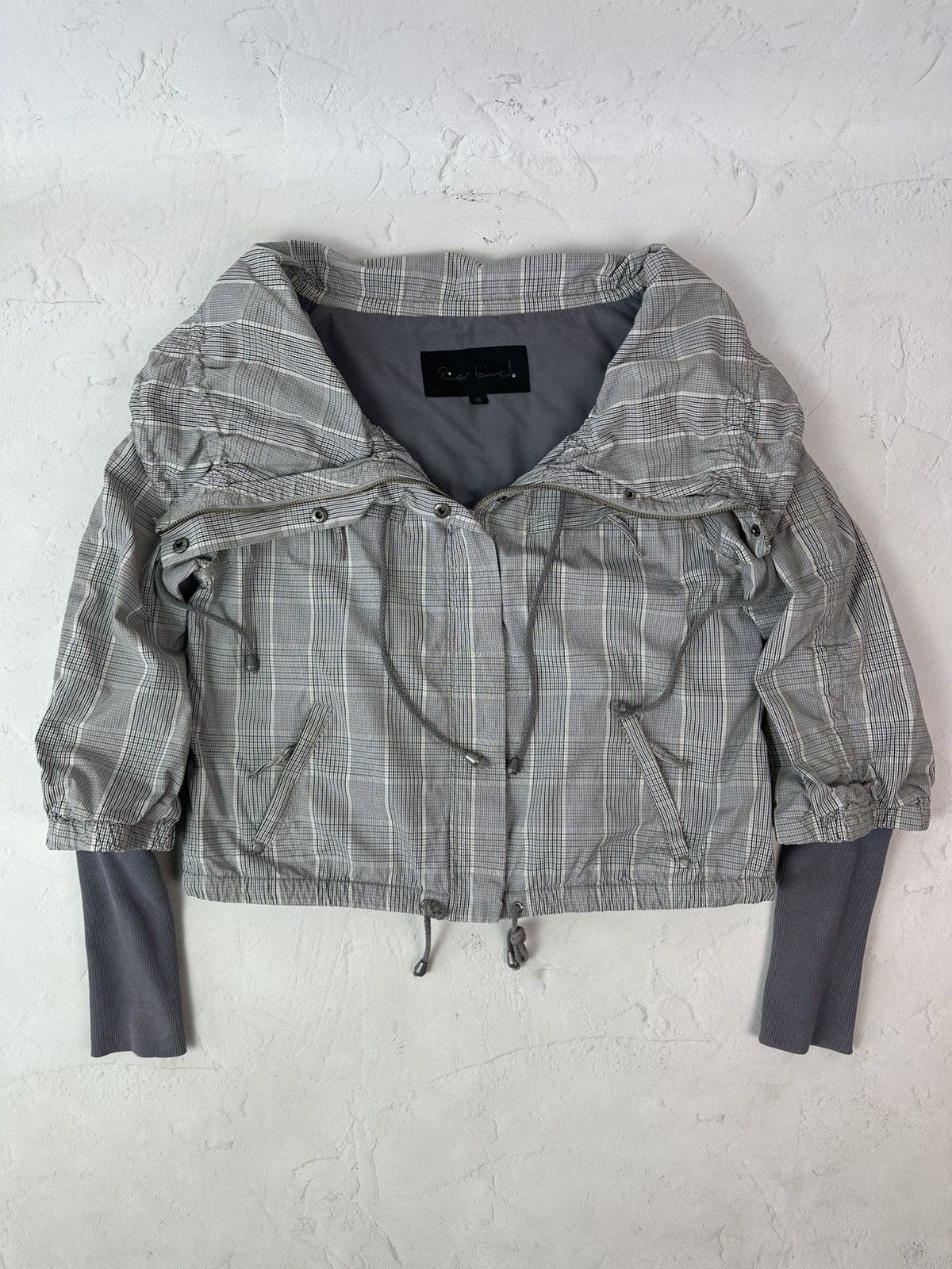 Vintage Vintage Check High Neck Women’s Zip Relaxed Jacket Size XL / US 12-14 / IT 48-50 - 2 Thumbnail