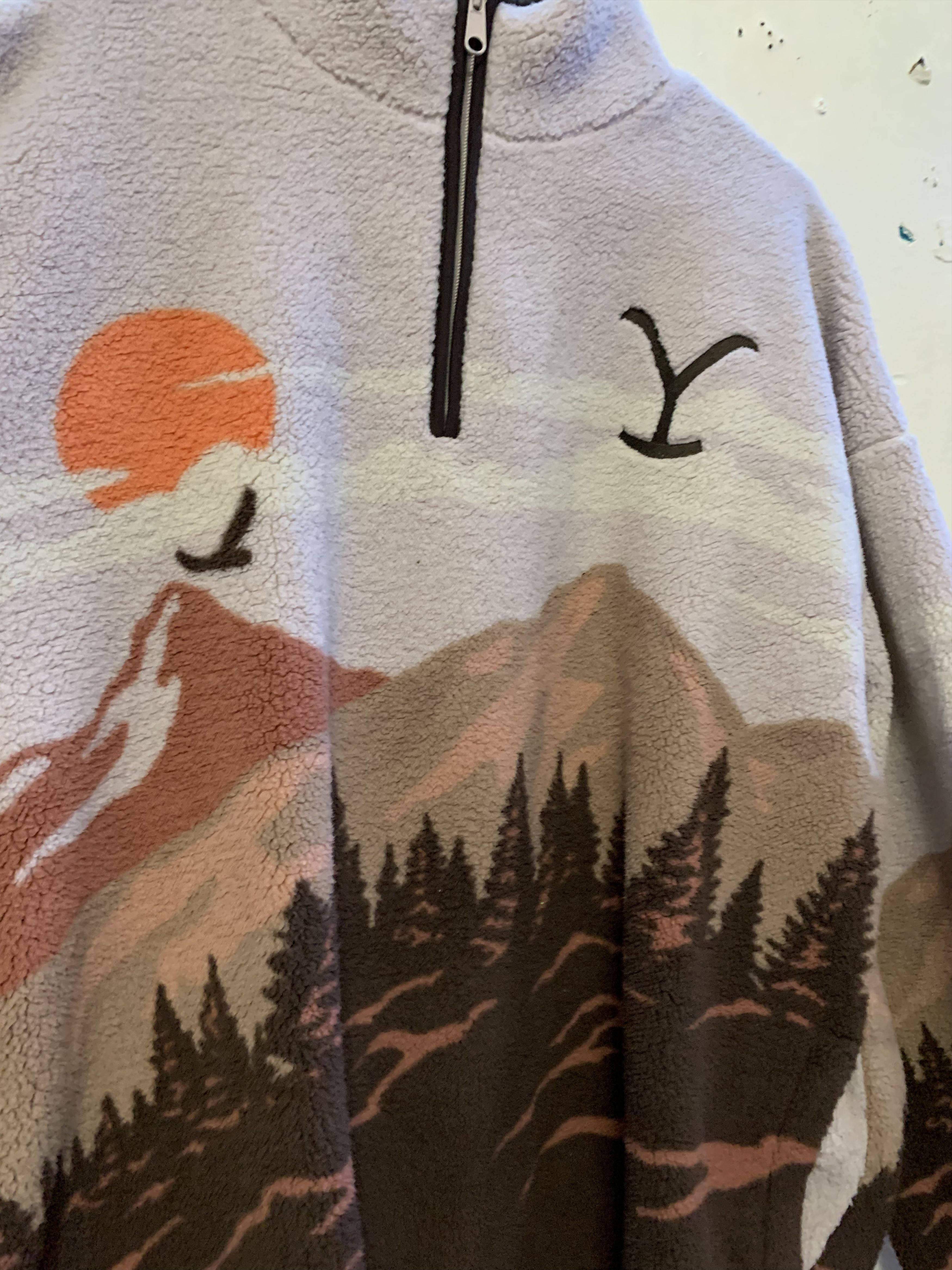 Other SUNSET LANDSCAPE Custom Sherpa Fleece ⊛ PNK/ORNG/BRWN ⊛ New Size US M / EU 48-50 / 2 - 3 Thumbnail